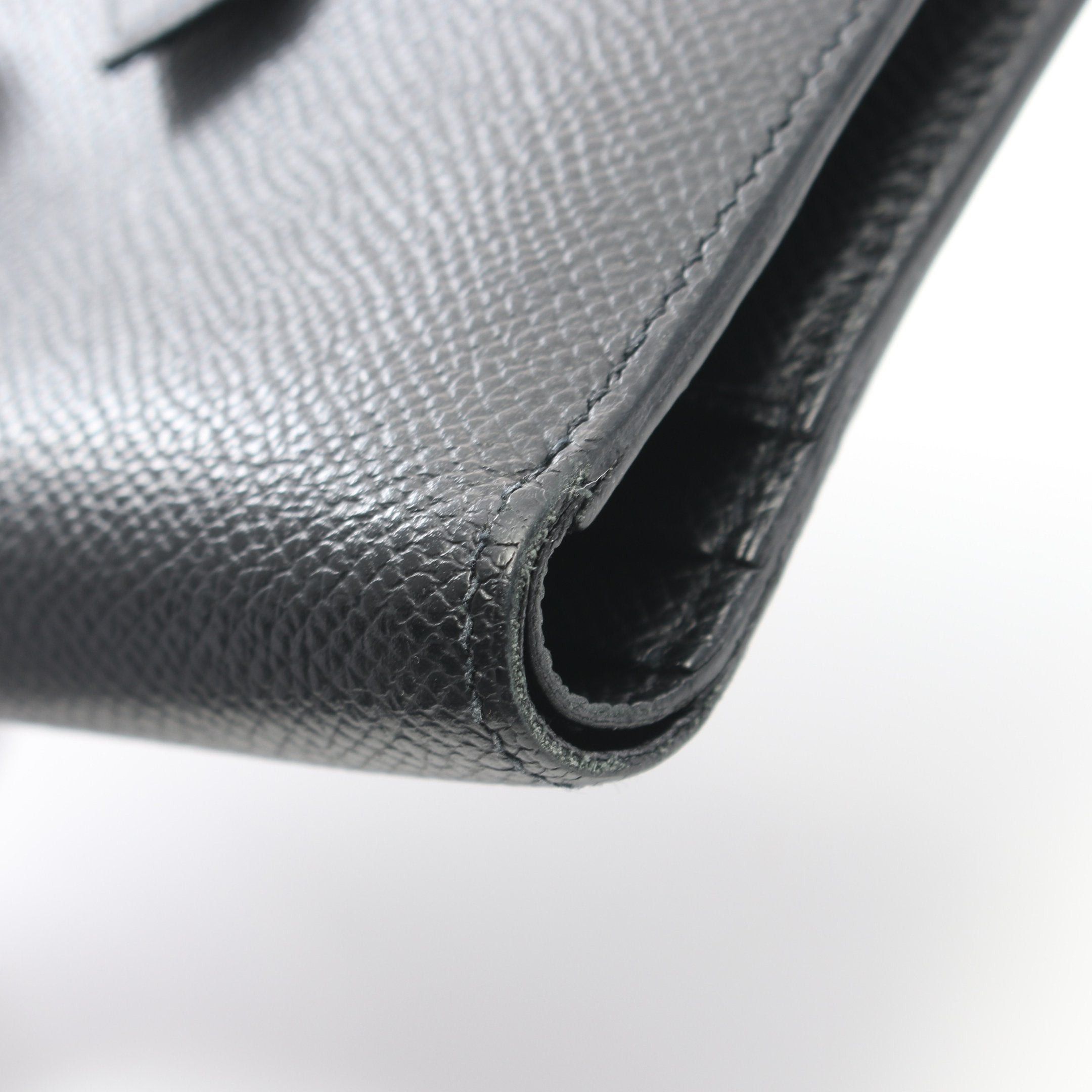 Hermes Hermes Bearn Compact Bi-Fold Wallet Veau Epsom Black Silver Hardware Y Stamp Size ONE SIZE - 9 Thumbnail