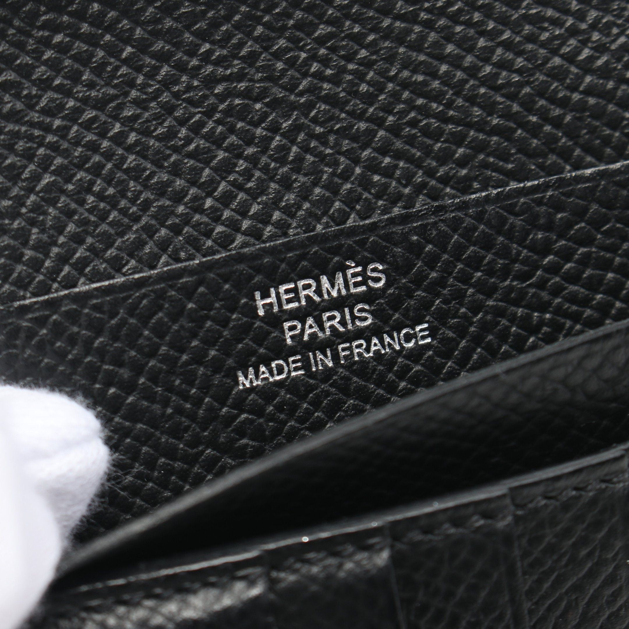 Hermes Hermes Bearn Compact Bi-Fold Wallet Veau Epsom Black Silver Hardware Y Stamp Size ONE SIZE - 4 Thumbnail