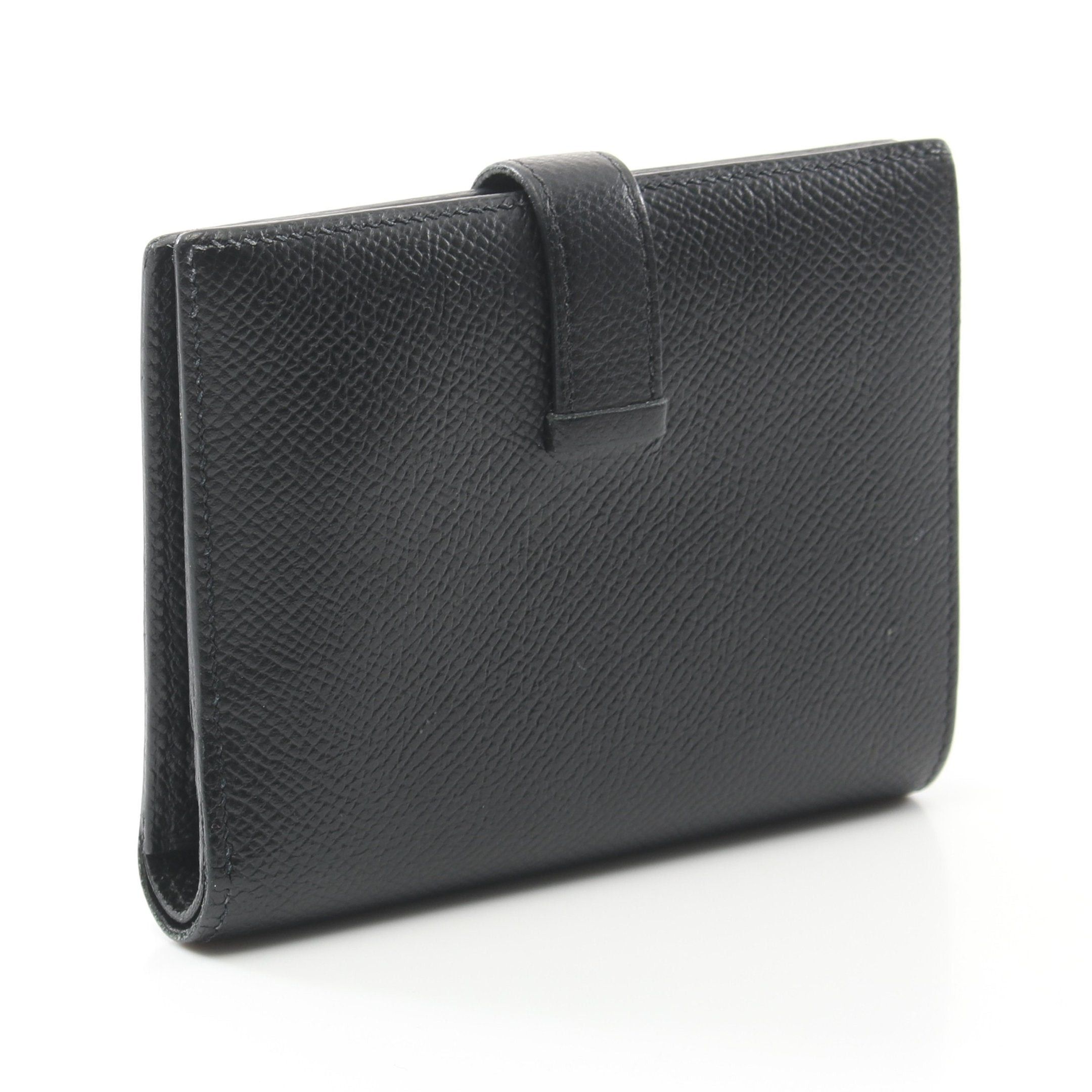 Hermes Hermes Bearn Compact Bi-Fold Wallet Veau Epsom Black Silver Hardware Y Stamp Size ONE SIZE - 2 Thumbnail