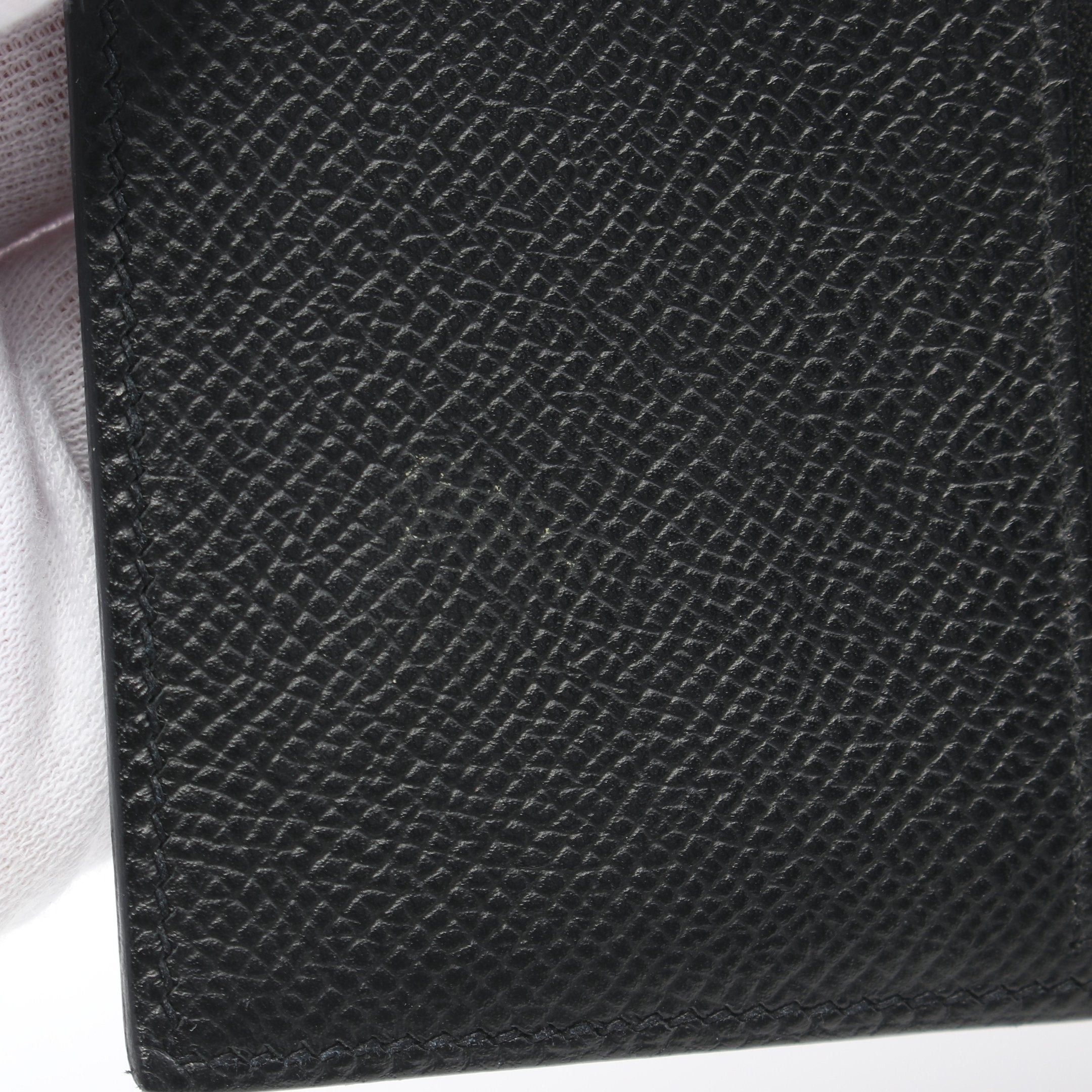 Hermes Hermes Bearn Compact Bi-Fold Wallet Veau Epsom Black Silver Hardware Y Stamp Size ONE SIZE - 11 Thumbnail