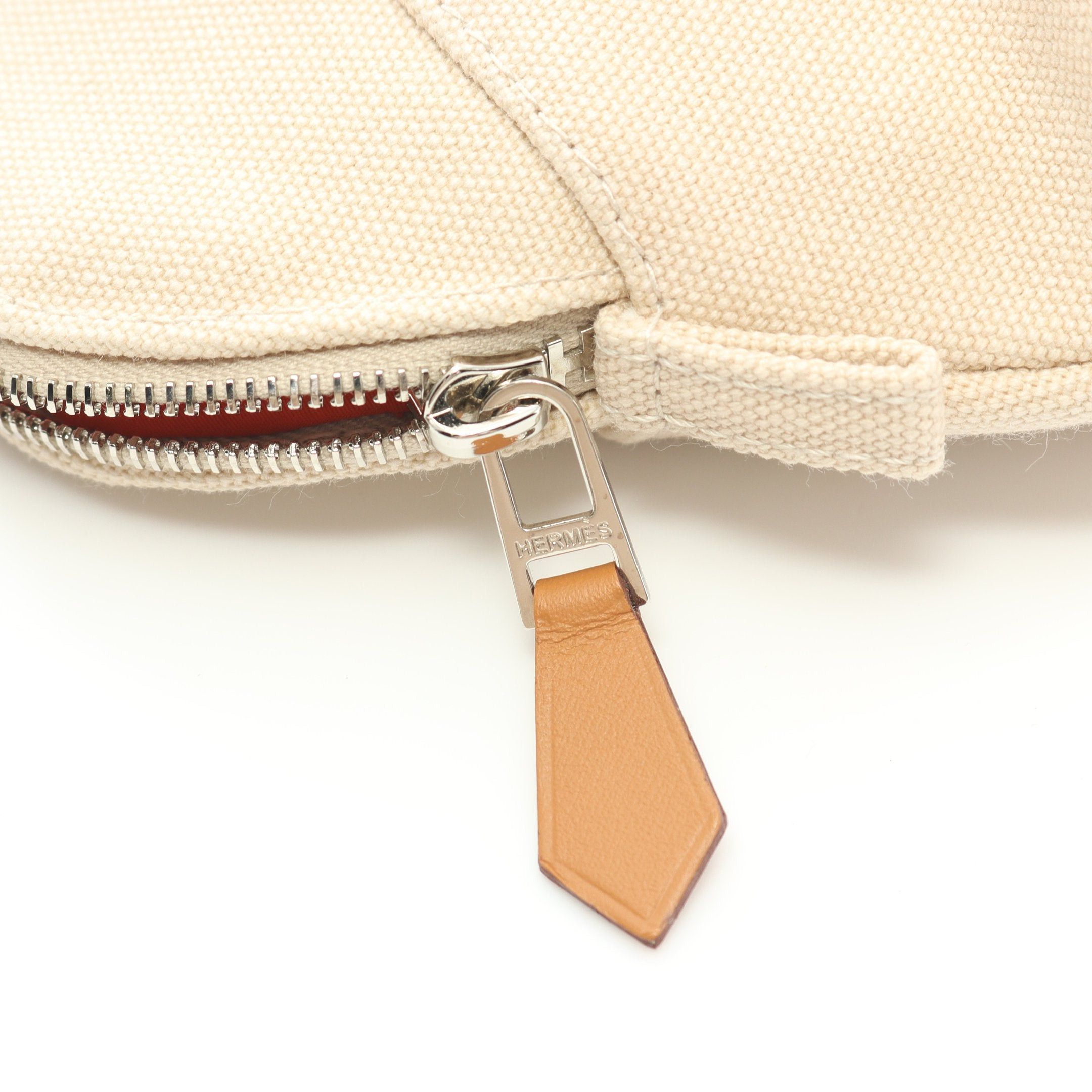 Hermes Hermes Bolide Pouch Mini Canvas Leather Light Beige Brown Silver Hardware Size ONE SIZE - 5 Thumbnail