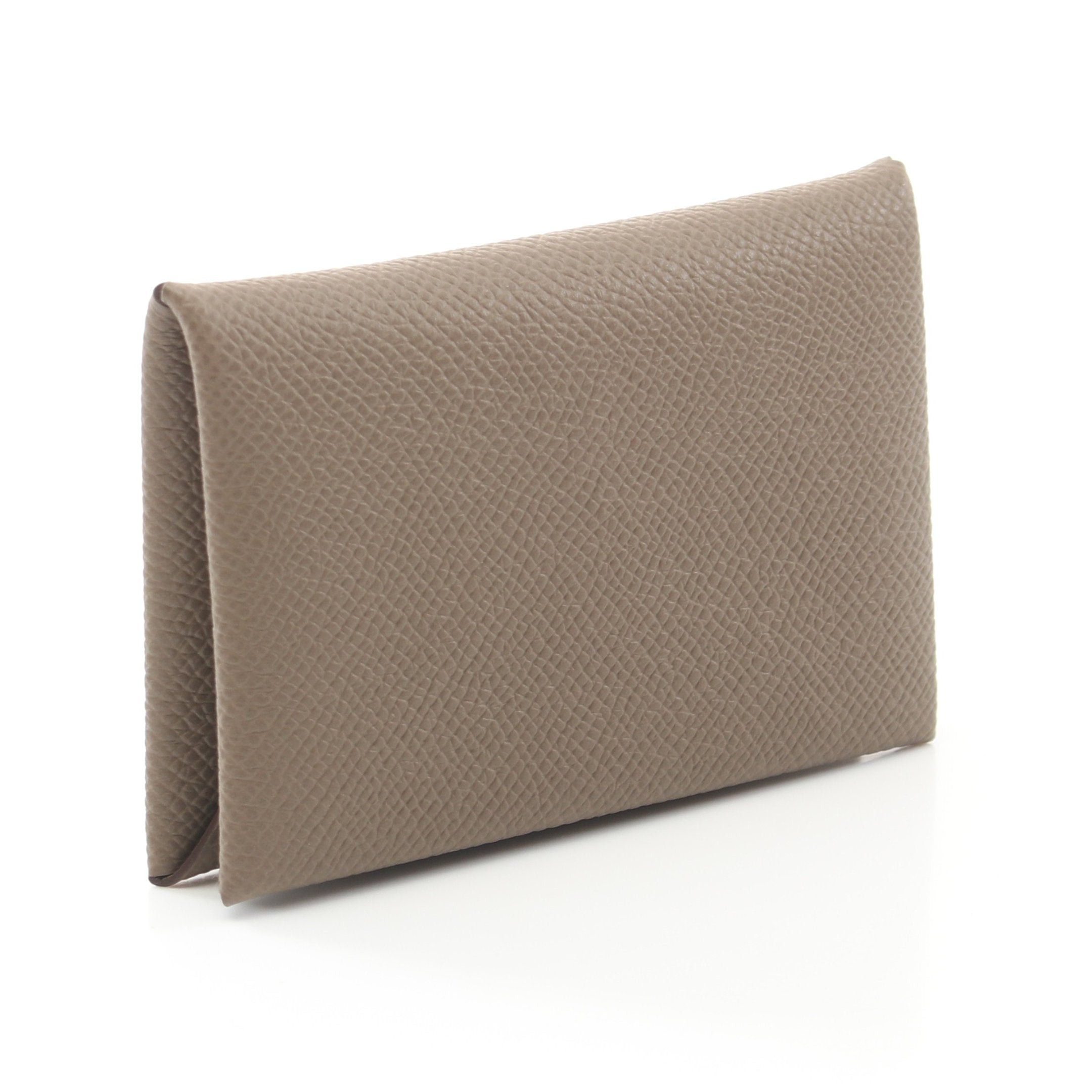 Hermes Hermes Calvi Etoupe Coin Purse Veau Epsom Gray Brown Silver Hardware Double Engraved Size ONE SIZE - 2 Thumbnail