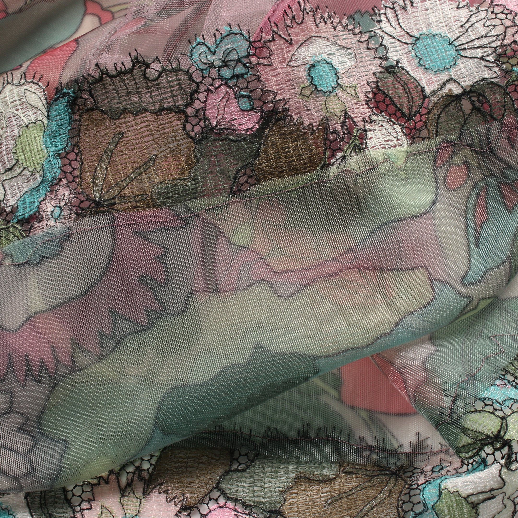 Fendi Fendi Camisole One Piece Lace Floral Pattern Pink Green Multicolor Size ONE SIZE - 7 Thumbnail