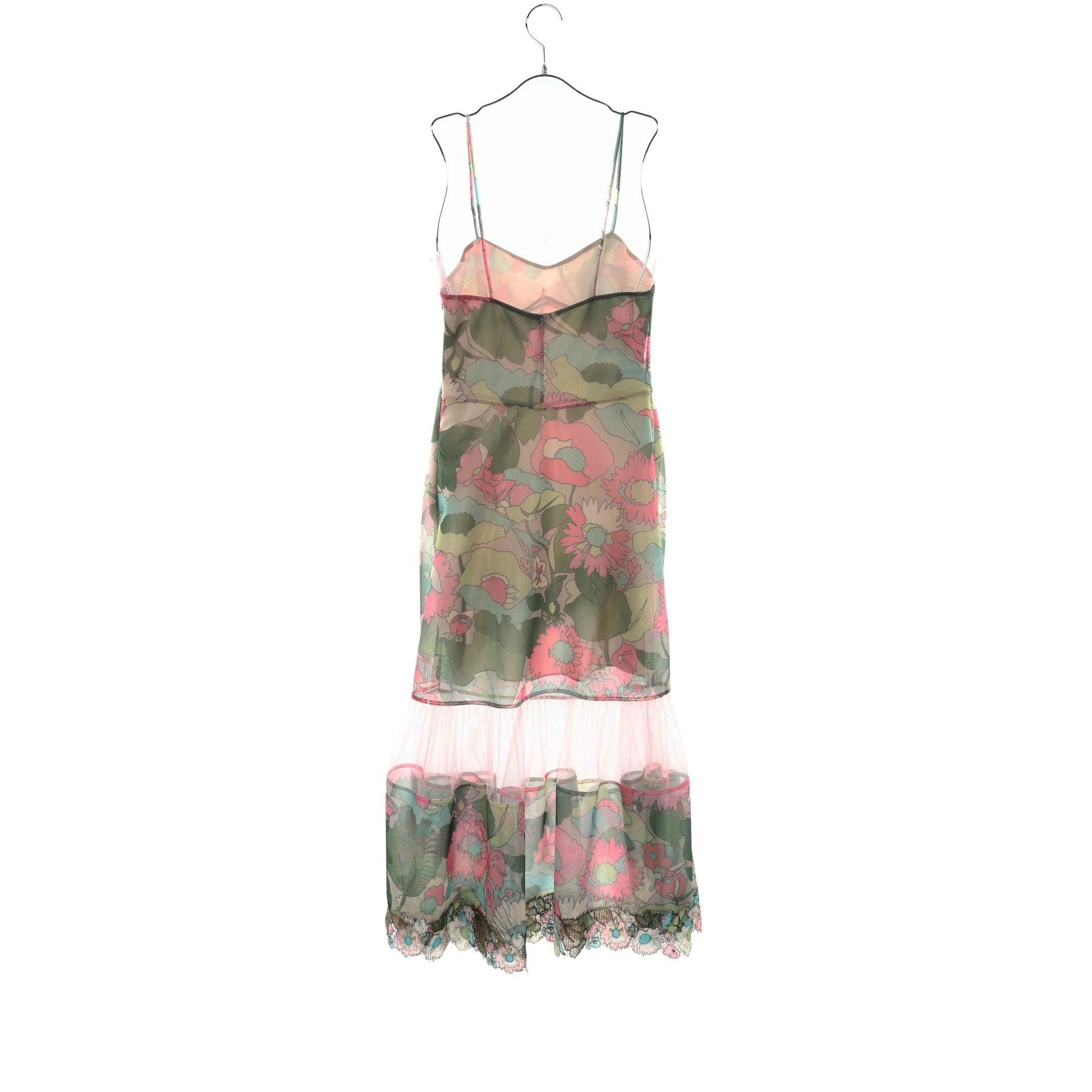 Fendi Fendi Camisole One Piece Lace Floral Pattern Pink Green Multicolor Size ONE SIZE - 2 Thumbnail