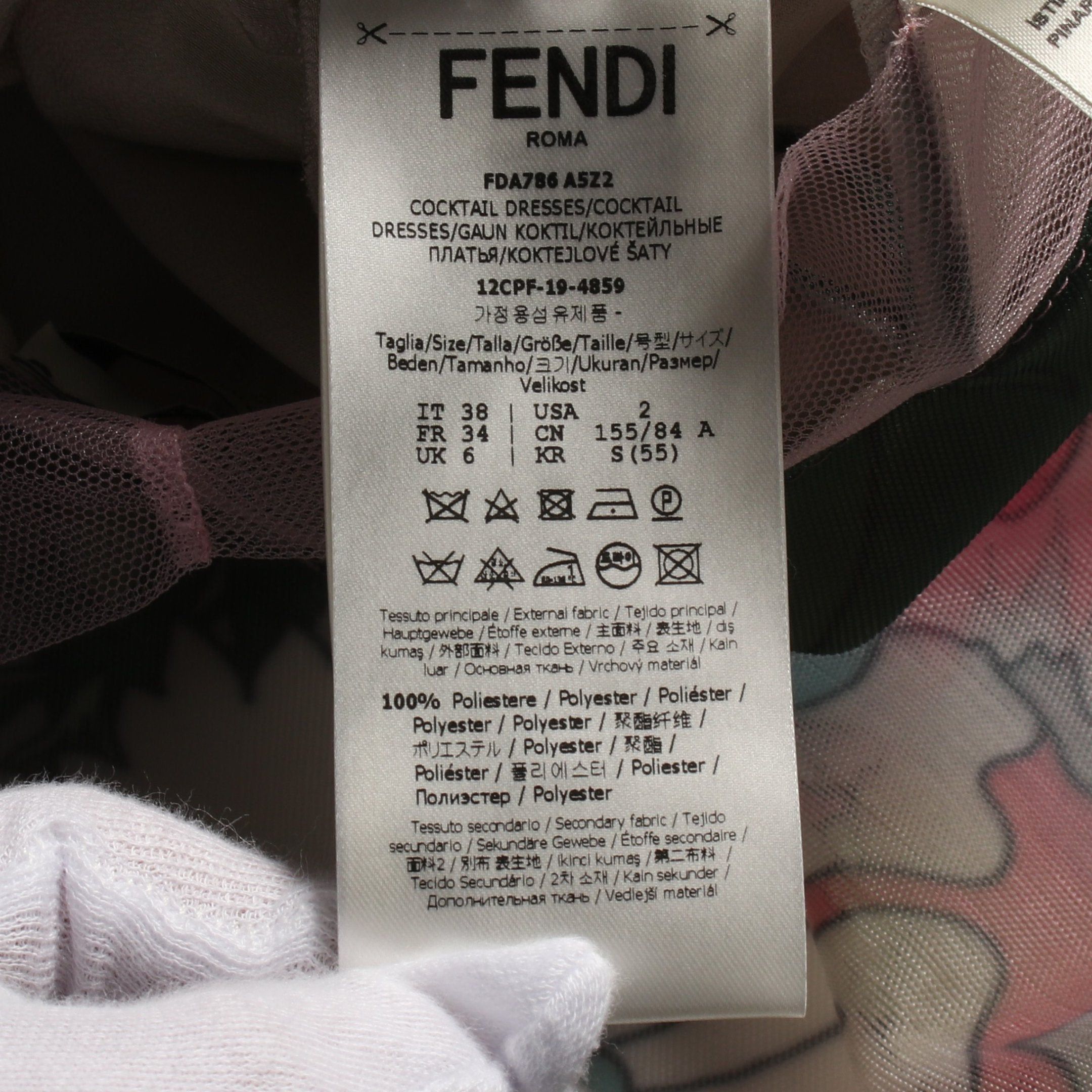 Fendi Fendi Camisole One Piece Lace Floral Pattern Pink Green Multicolor Size ONE SIZE - 5 Thumbnail
