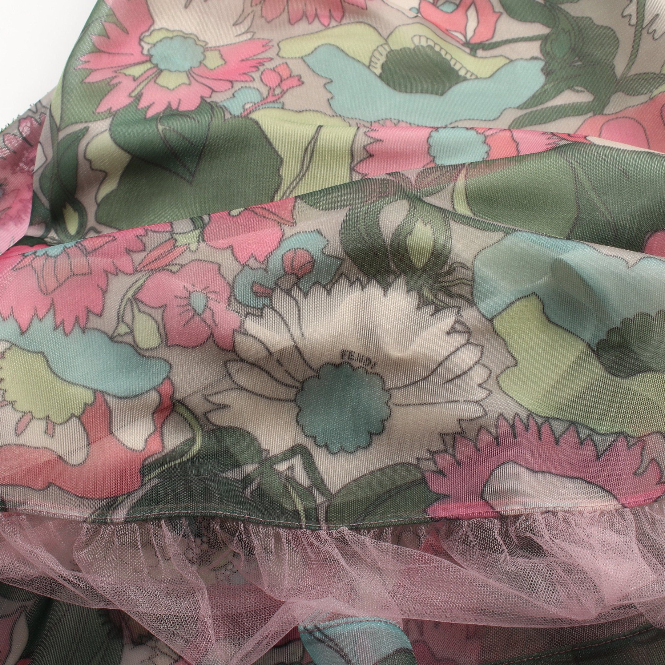 Fendi Fendi Camisole One Piece Lace Floral Pattern Pink Green Multicolor Size ONE SIZE - 9 Thumbnail