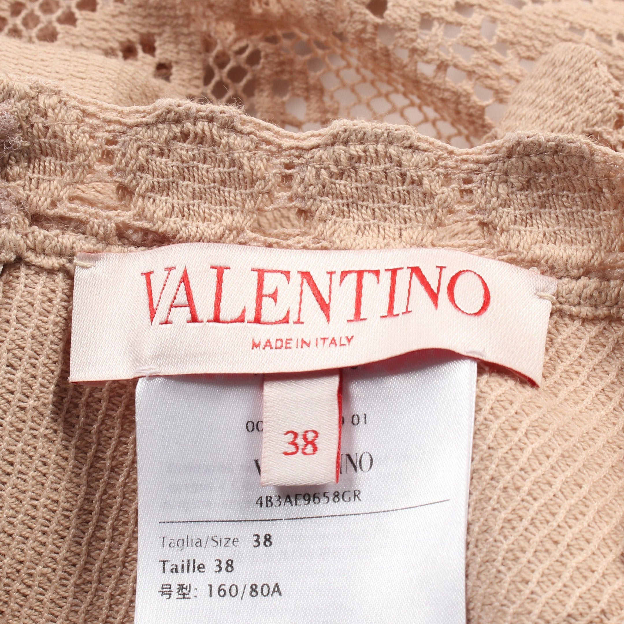 Valentino Valentino Knit Short Sleeve Lace Cotton Beige Size ONE SIZE - 3 Thumbnail