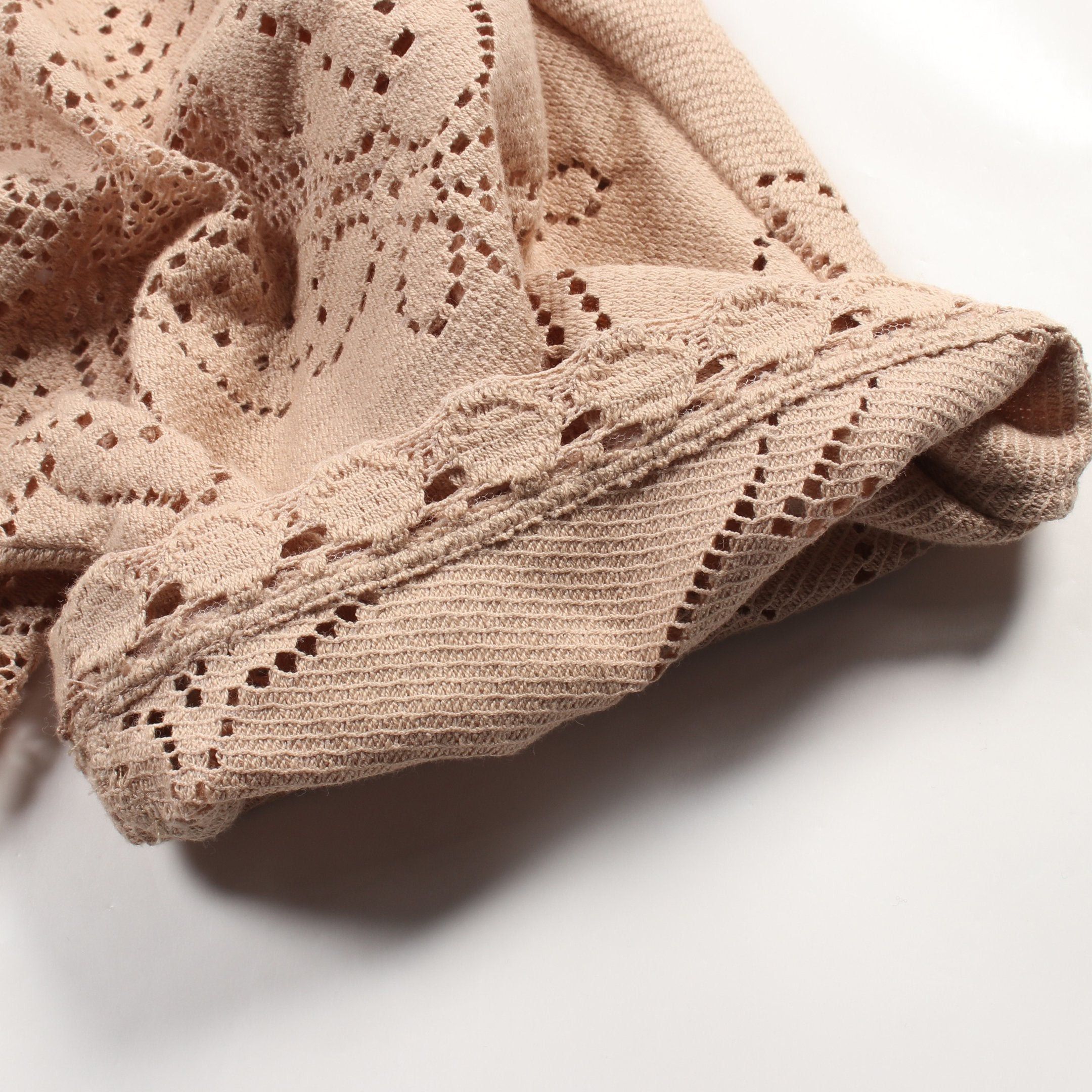 Valentino Valentino Knit Short Sleeve Lace Cotton Beige Size ONE SIZE - 7 Thumbnail