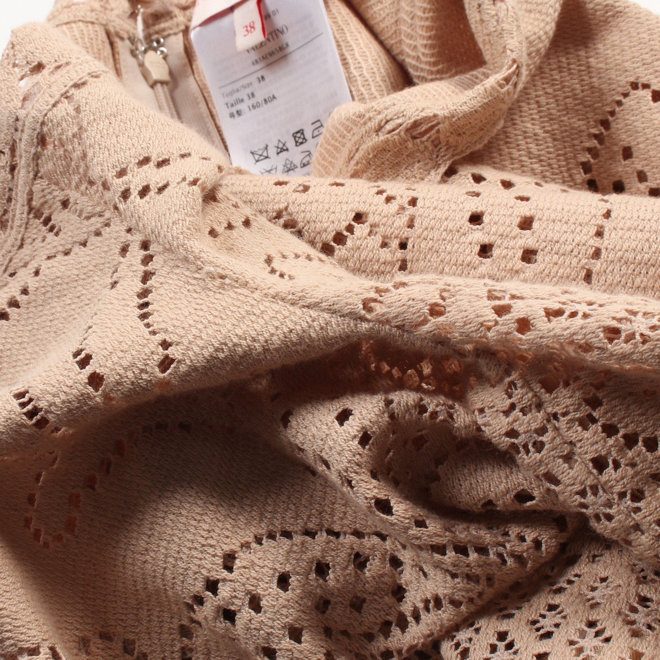 Valentino Valentino Knit Short Sleeve Lace Cotton Beige Size ONE SIZE - 9 Thumbnail