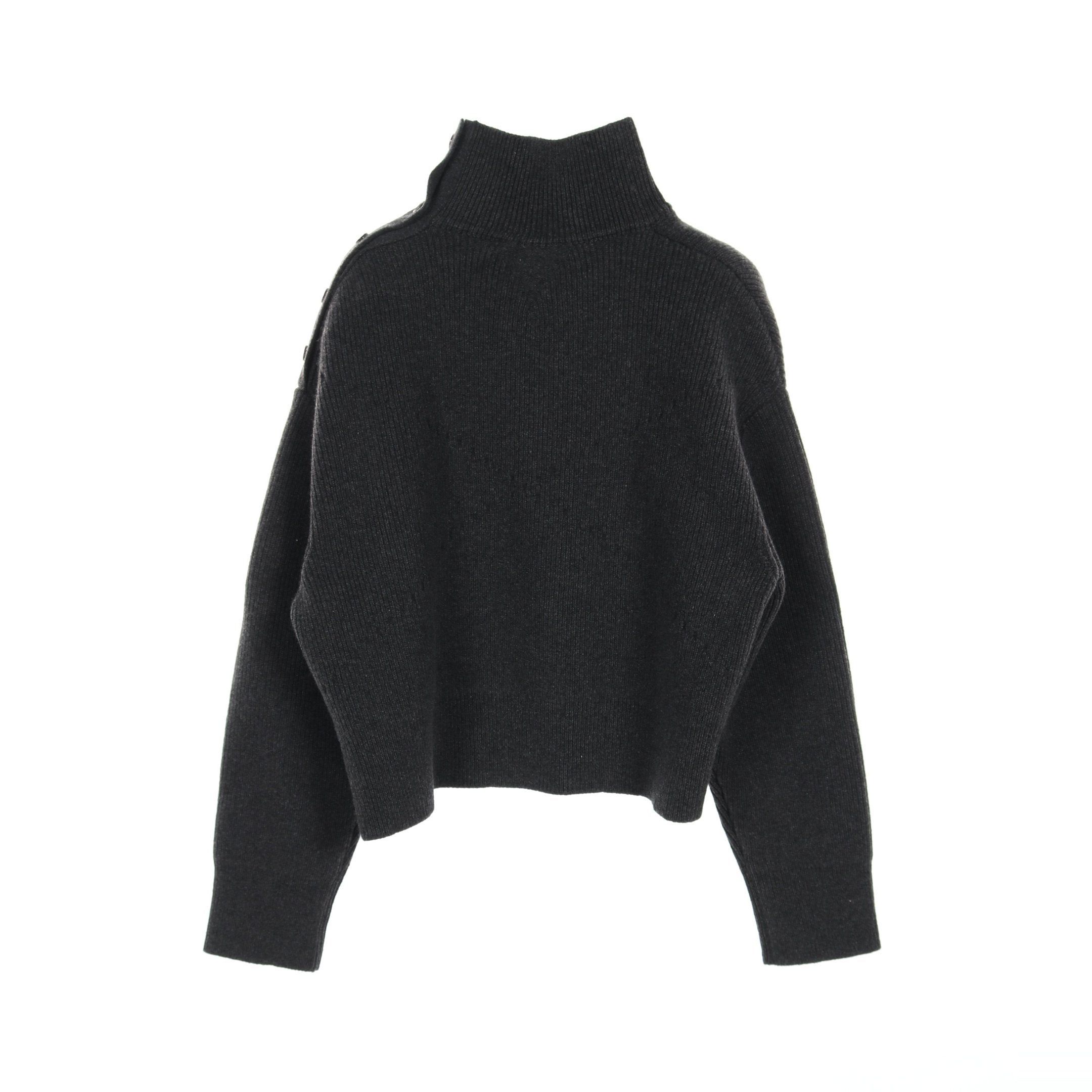 Bottega Veneta Bottega Veneta Cropped Knit High Neck Cashmere Dark Gray Size ONE SIZE - 2 Thumbnail