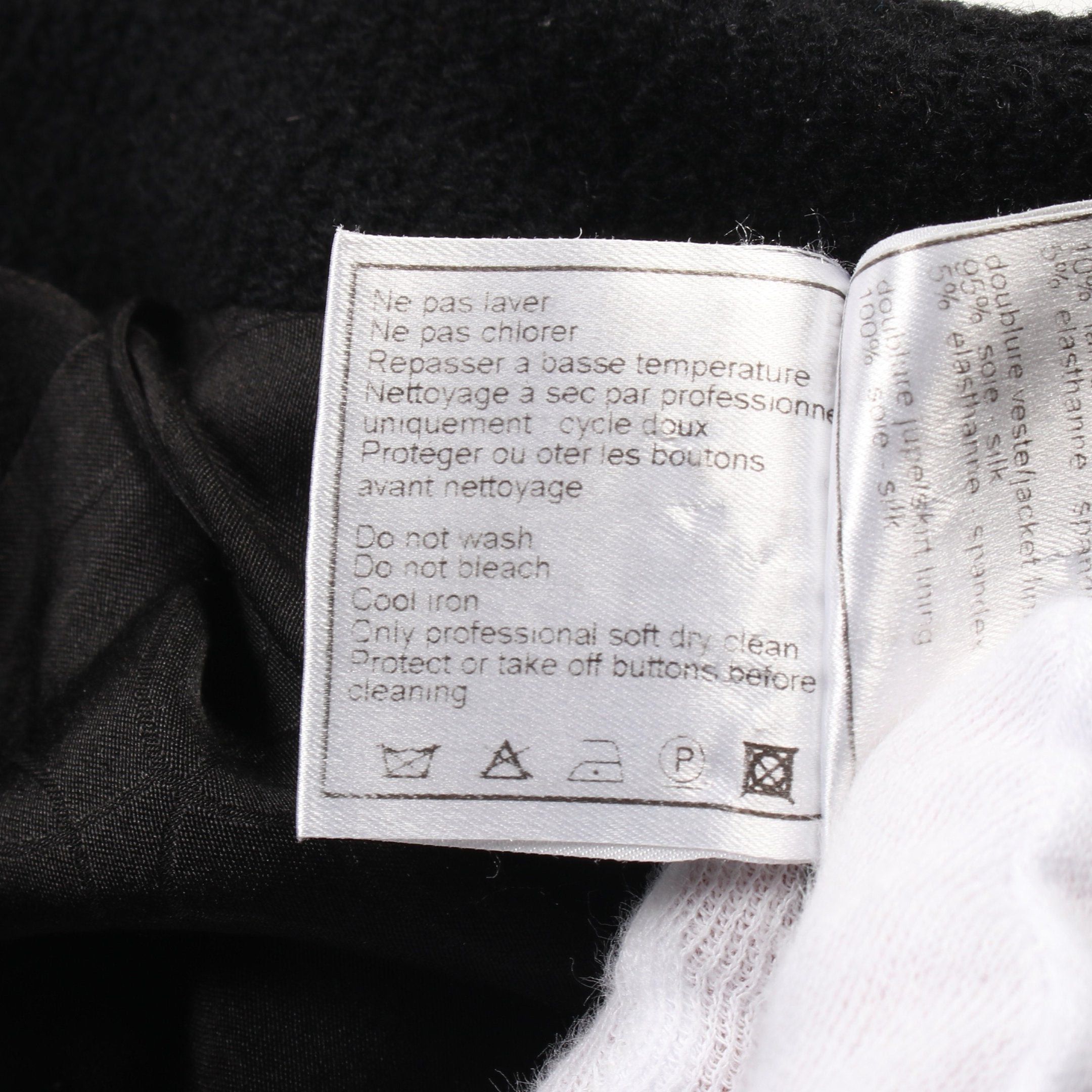 Chanel Chanel Coco Mark Square Button Zip Up Jacket Wool Nylon Black 03A Size ONE SIZE - 6 Thumbnail
