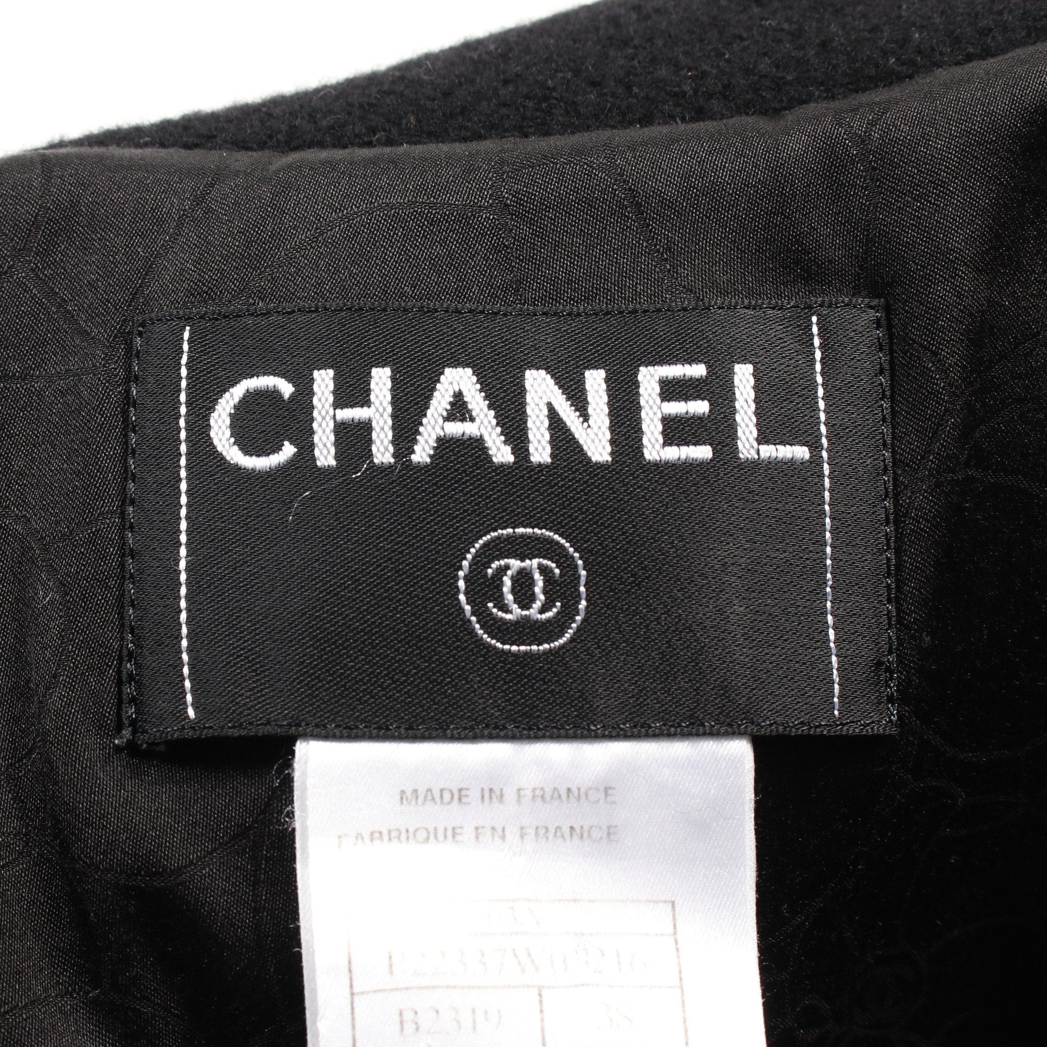 Chanel Chanel Coco Mark Square Button Zip Up Jacket Wool Nylon Black 03A Size ONE SIZE - 3 Thumbnail