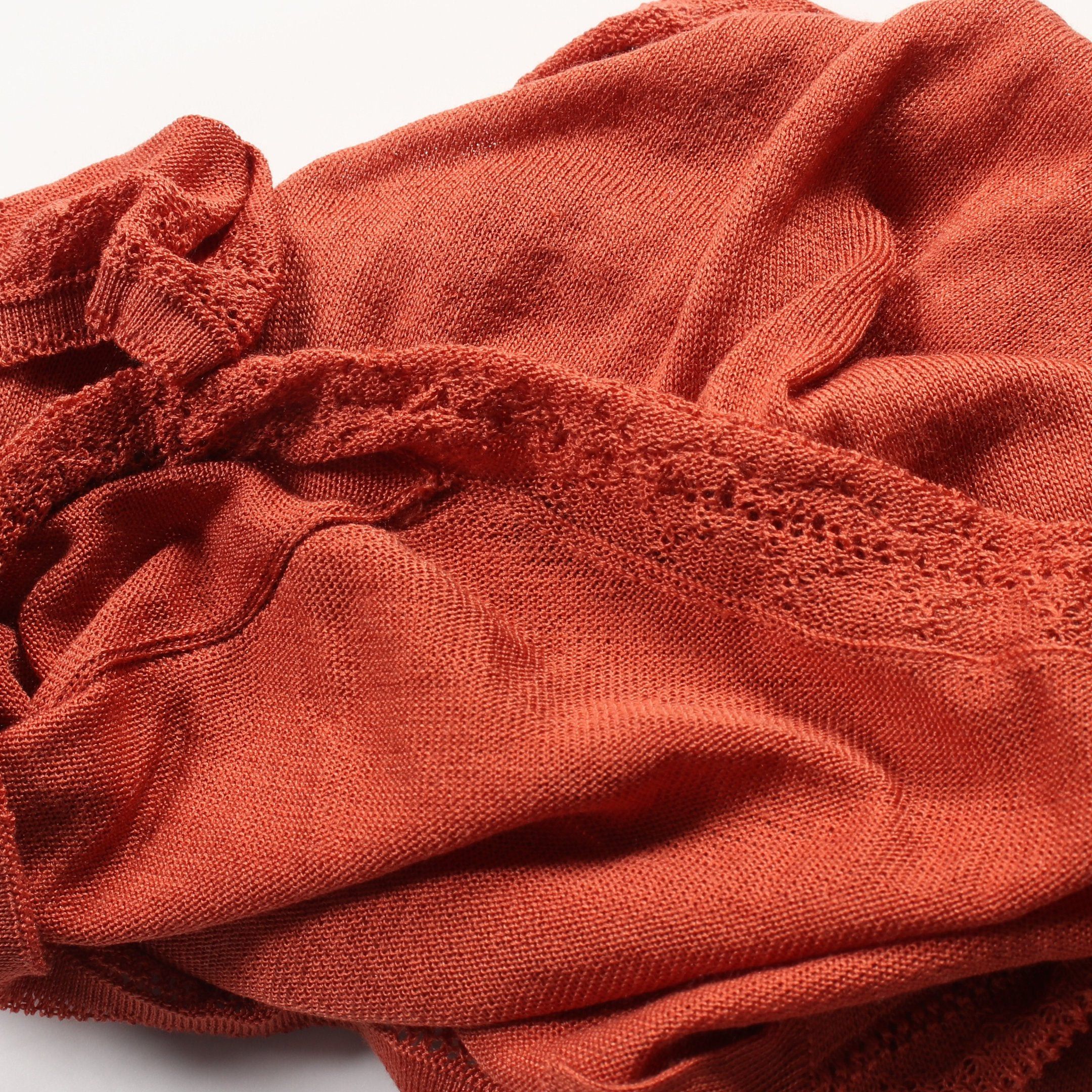Hermes Hermes Knit Short Sleeve Silk Orange Brown Size ONE SIZE - 6 Thumbnail