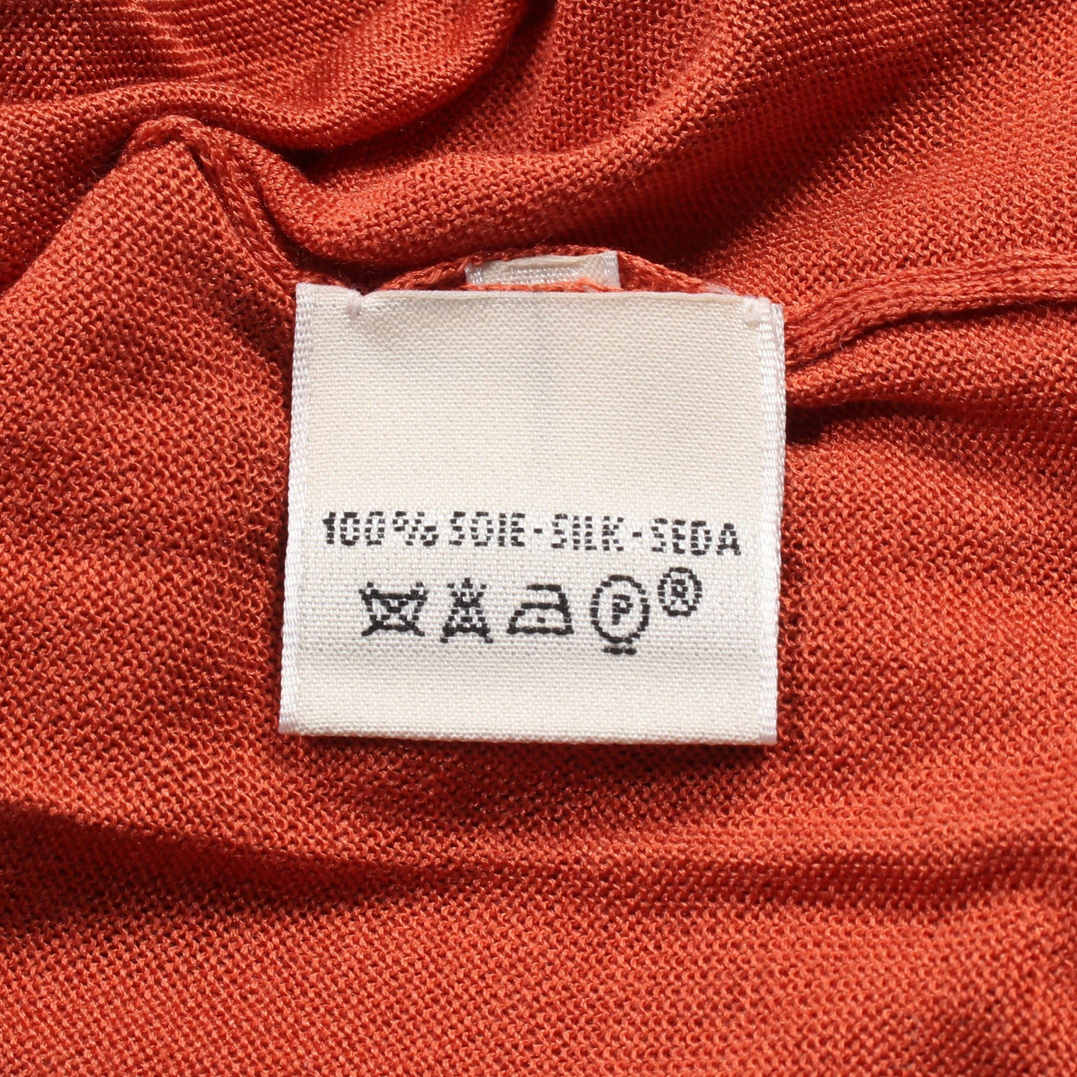Hermes Hermes Knit Short Sleeve Silk Orange Brown Size ONE SIZE - 4 Thumbnail