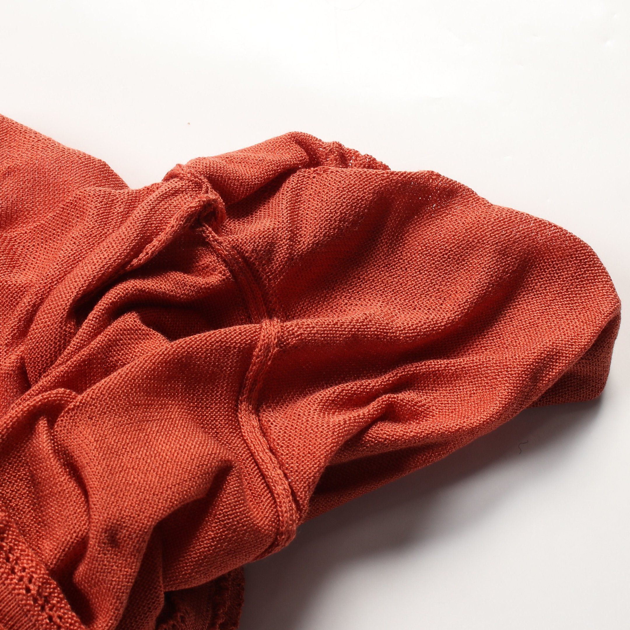 Hermes Hermes Knit Short Sleeve Silk Orange Brown Size ONE SIZE - 7 Thumbnail
