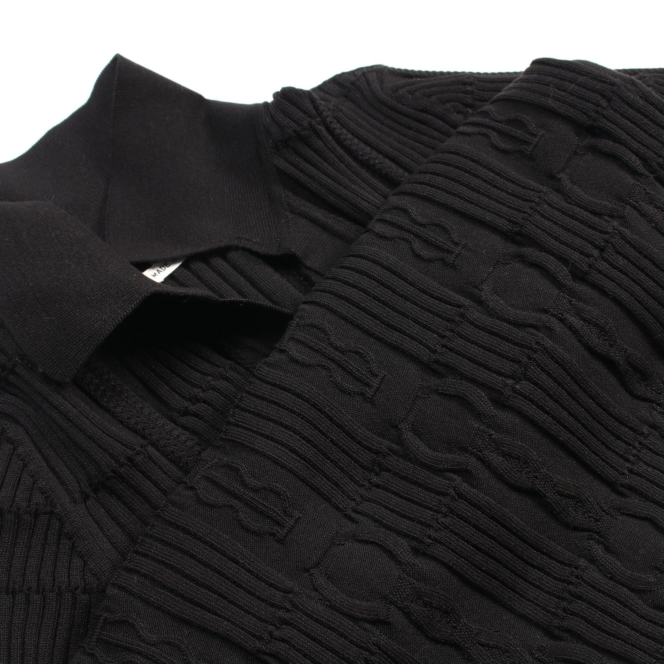 Hermes Hermes Knit Short Sleeve Silk Cotton Black Collared Size ONE SIZE - 6 Thumbnail