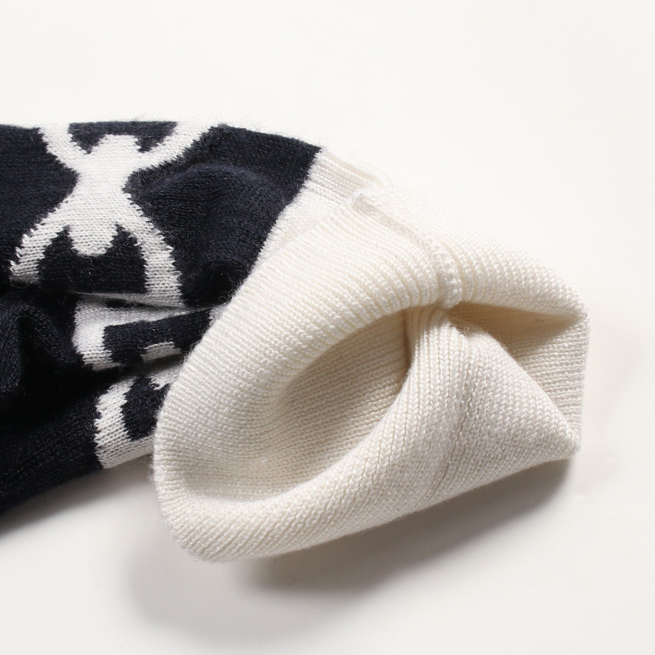 Hermes Hermes Chaîne Knit Cashmere Silk Navy Off White Size ONE SIZE - 6 Thumbnail