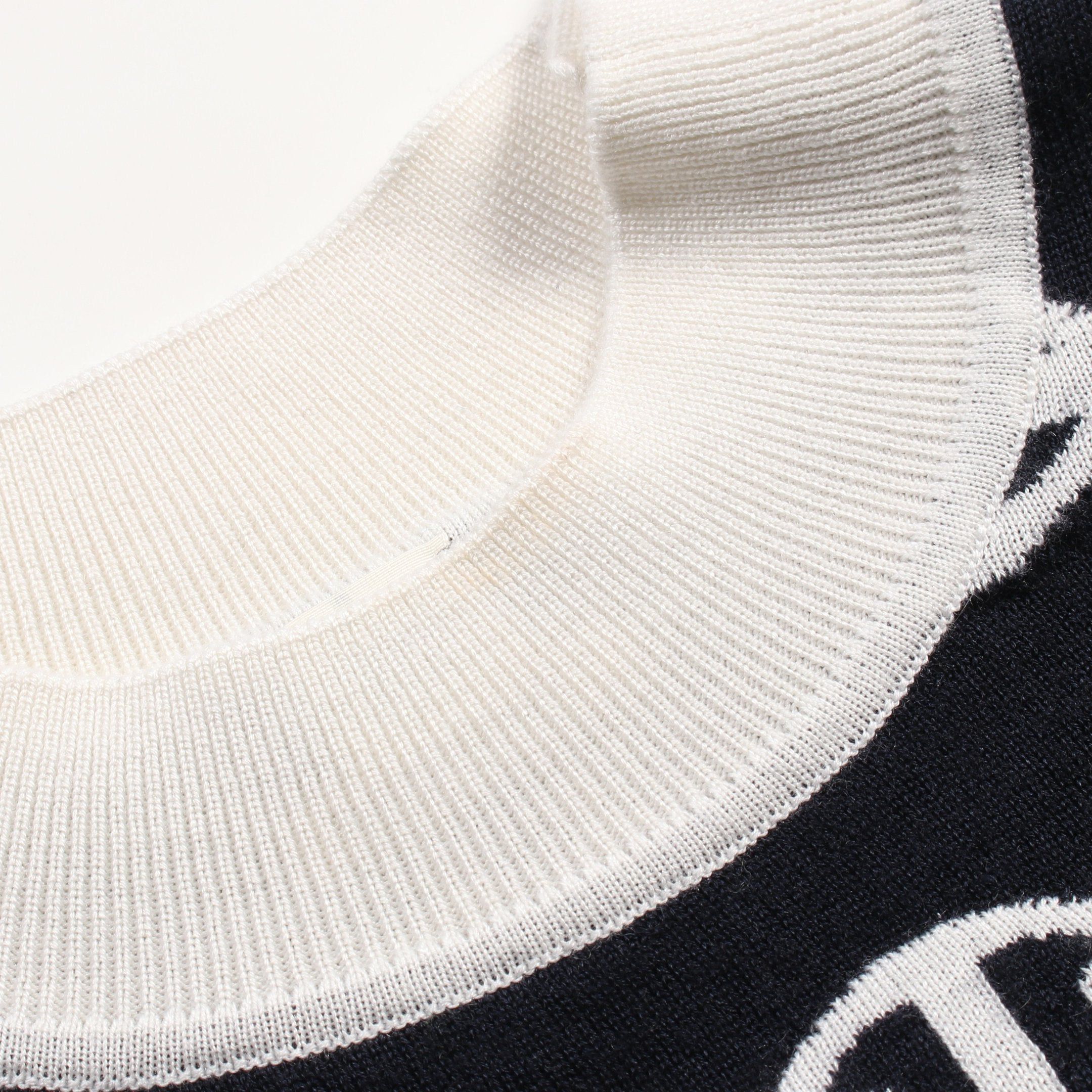 Hermes Hermes Chaîne Knit Cashmere Silk Navy Off White Size ONE SIZE - 5 Thumbnail