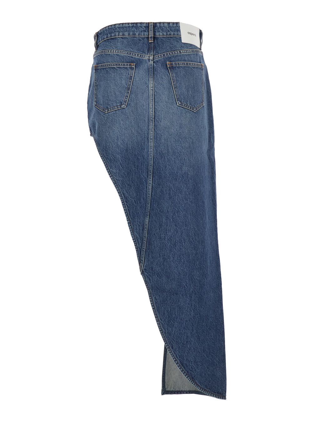 Coperni Blue Skirt with Logo Patch on the Rear and Diagonal One-Leg Cut in Denim Woman Size 28" / US 6 / IT 42 - 2 Thumbnail