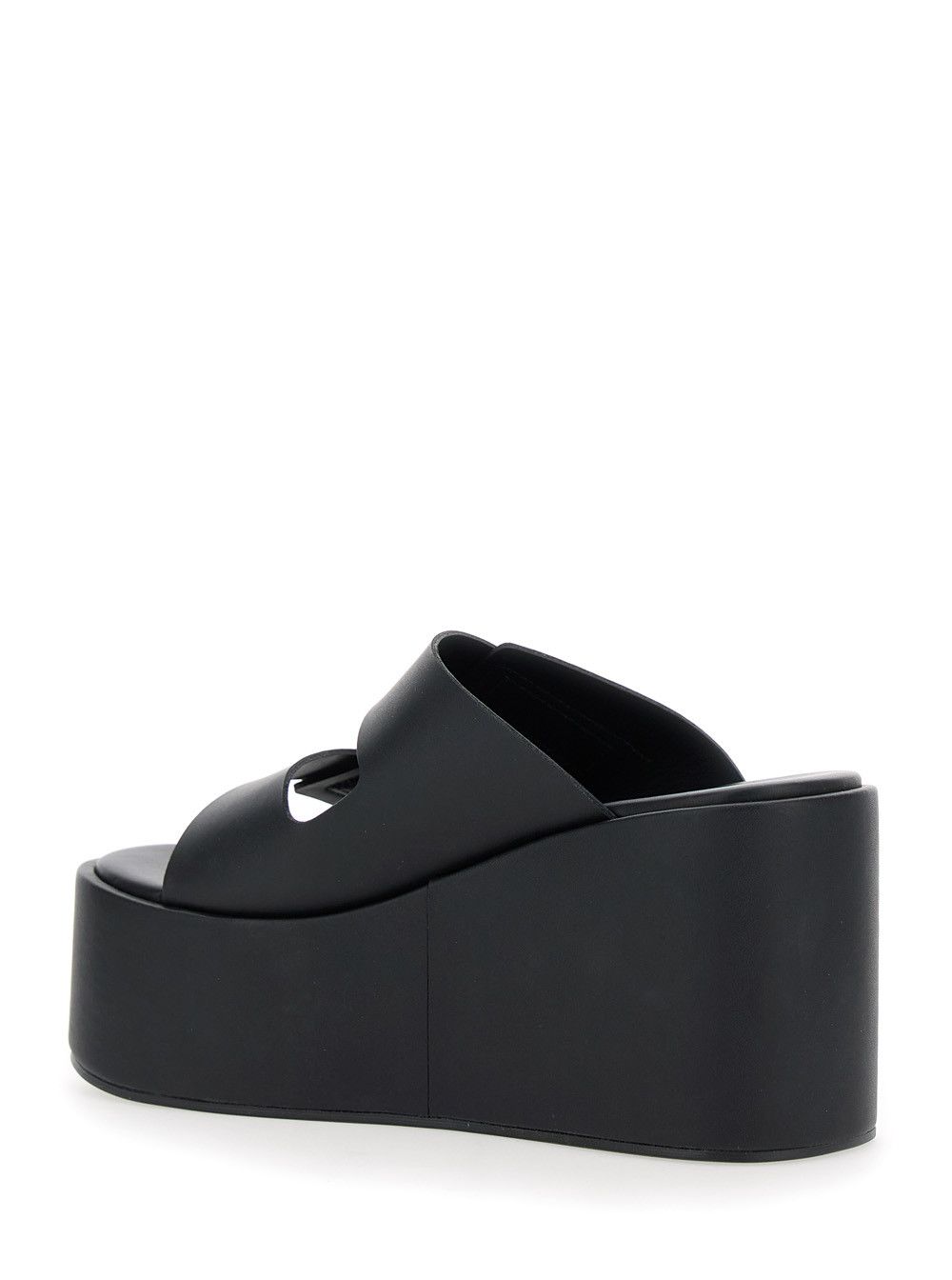 Coperni Black Wedges with Logo Patch on the Front and Touch-Strap Closure in Leather Woman Size US 7 / IT 37 - 3 Thumbnail