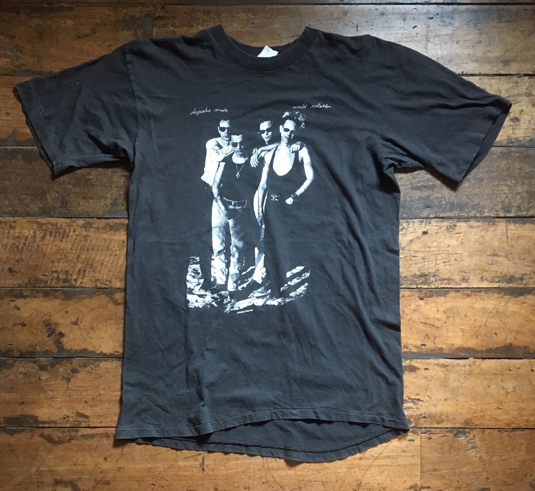 Vintage 1990 DM Depeche Mode World Violation USA Tour T Shirt 