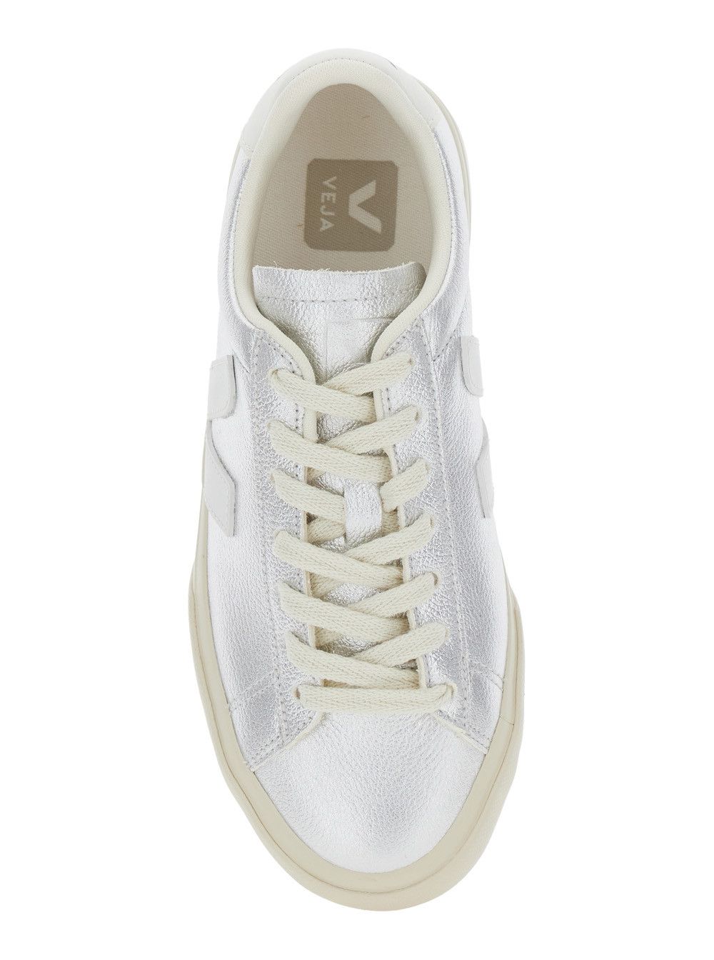 Veja 'Campo' Metallic Low Top Sneakers with Logo Detail on the Side and Logo Lettering on the Heel in Leather Unisex Size US 9 / IT 39 - 4 Thumbnail