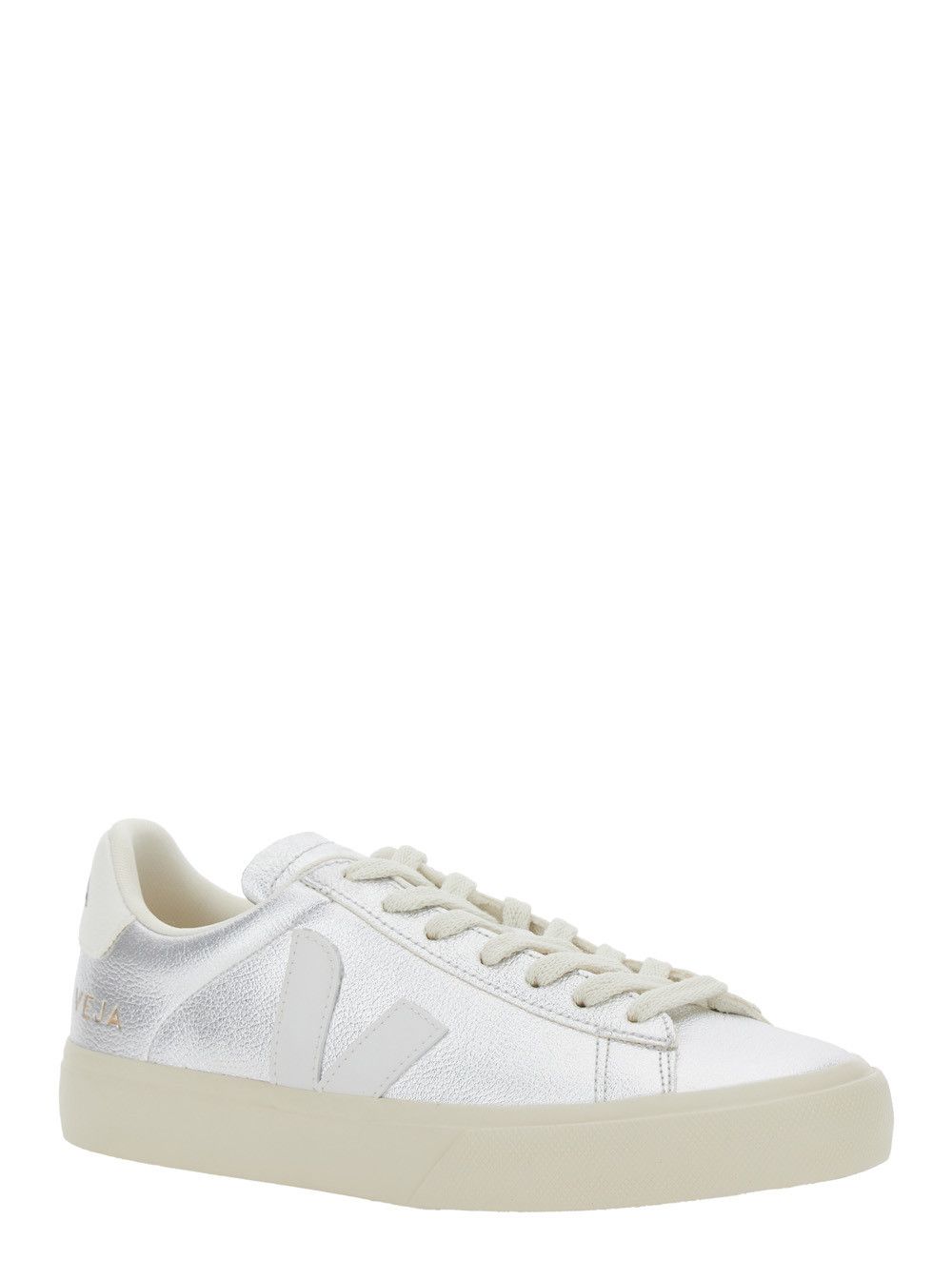 Veja 'Campo' Metallic Low Top Sneakers with Logo Detail on the Side and Logo Lettering on the Heel in Leather Unisex Size US 9 / IT 39 - 2 Thumbnail