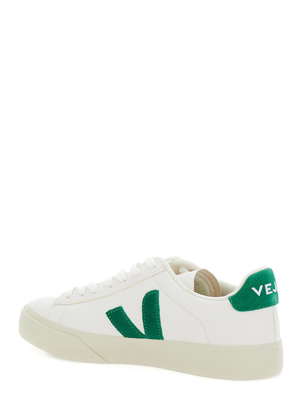 Veja 'Campo' White and Green Low Top Sneakers in Leather Woman Size US 6 / IT 36 - 3 Thumbnail