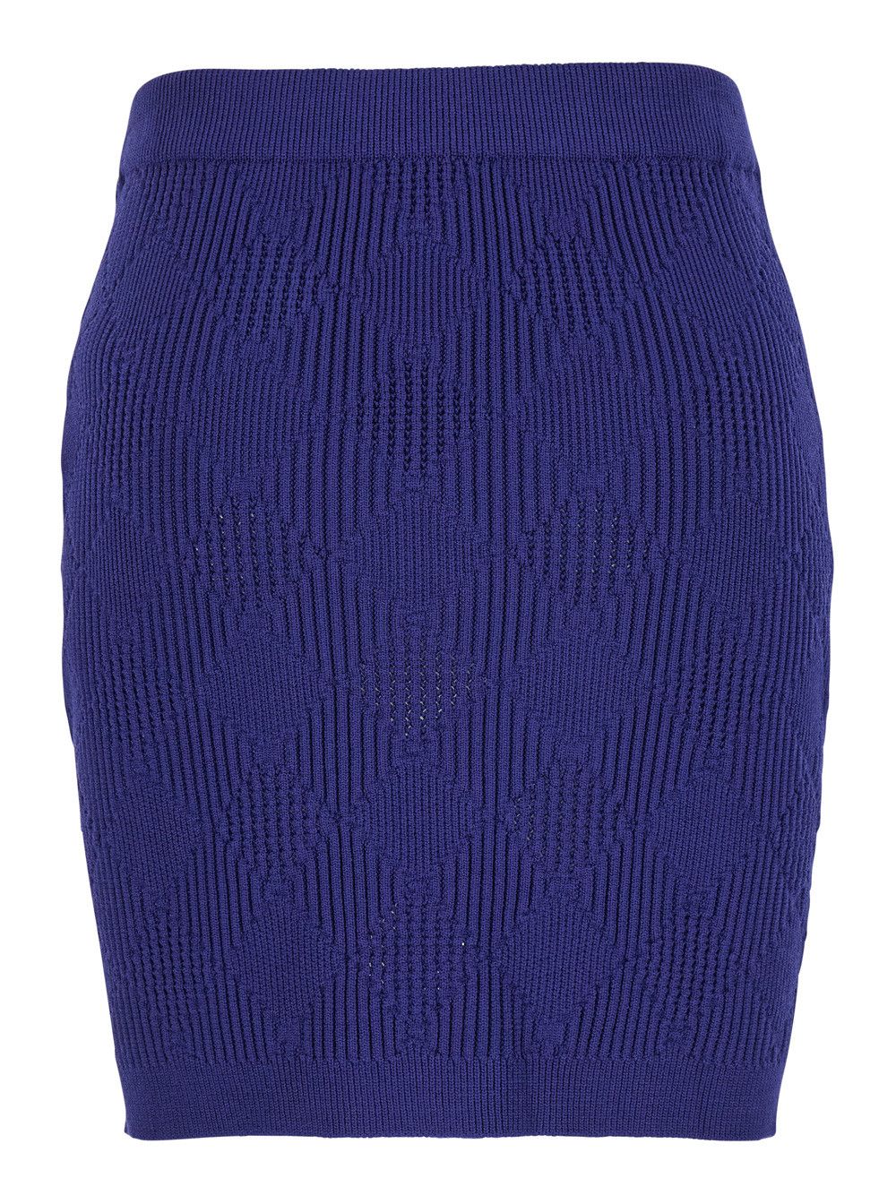 Balmain Blue Mini Skirt with Jewel Buttons in Viscose Blend Woman Size 27" / US 4 / IT 40 - 2 Thumbnail