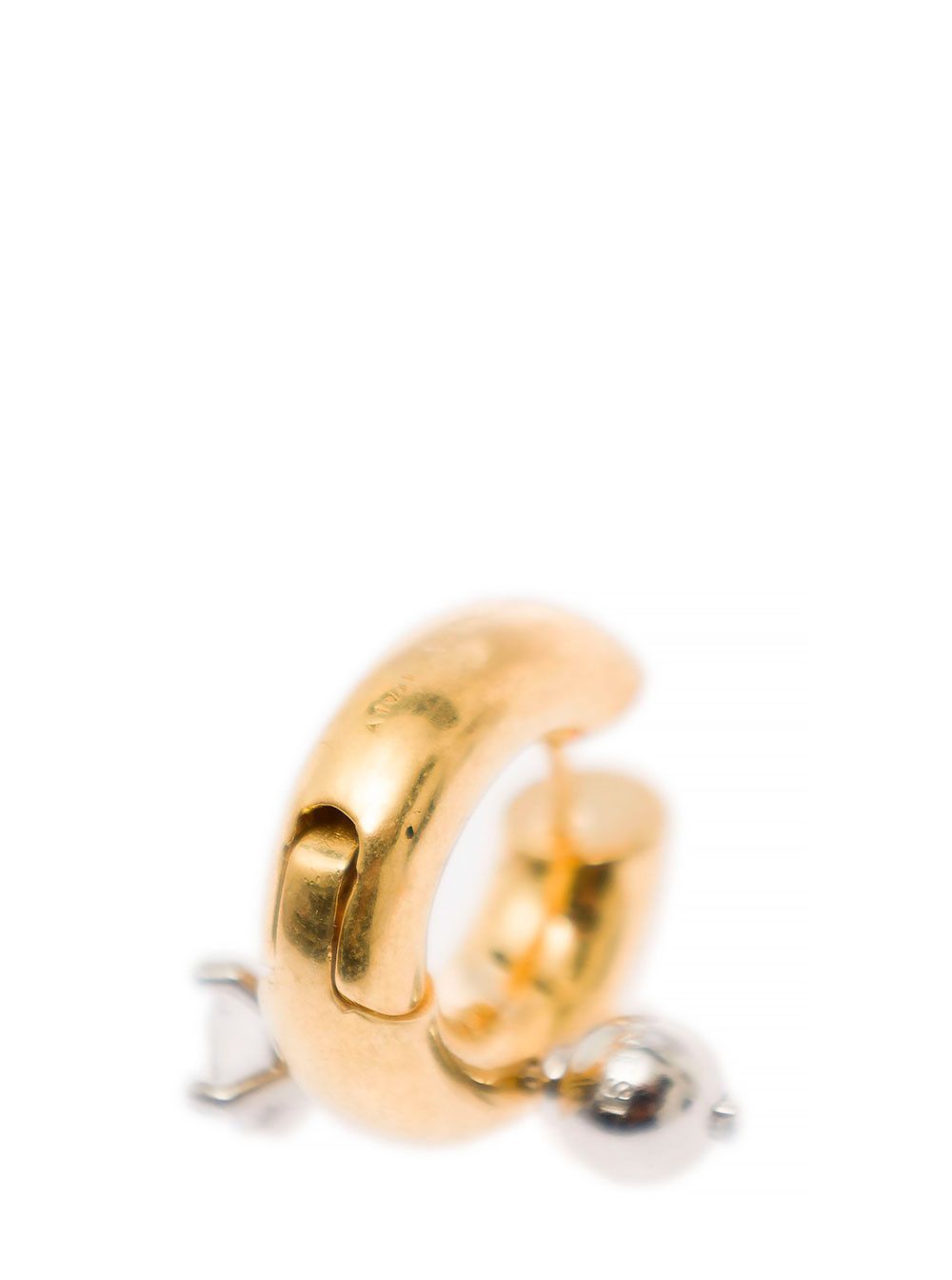PANCONESI Gold Tone Hoops Earrings with Zircons in Gold Plated Brass Woman Size ONE SIZE - 2 Thumbnail