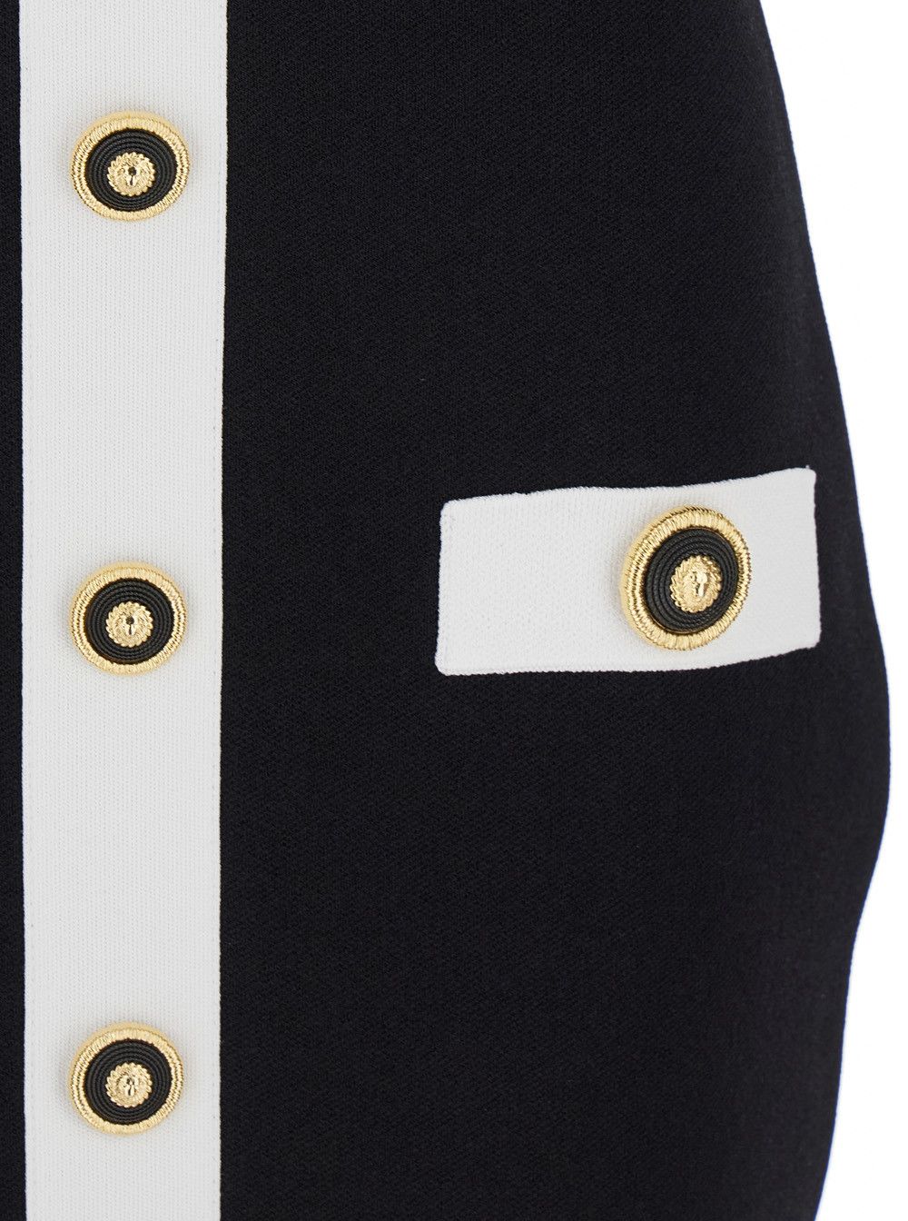 Balmain Black Dress with Square Neckline and Decorative Buttons in Viscose Blend Women Size M / US 6-8 / IT 42-44 - 3 Thumbnail