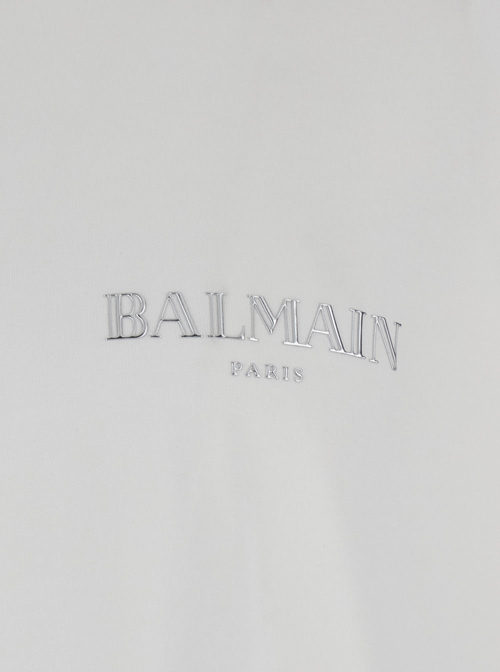 Balmain White Crewneck T-Shirt with Logo Lettering on the Front in Cotton Man Size US L / EU 52-54 / 3 - 3 Thumbnail