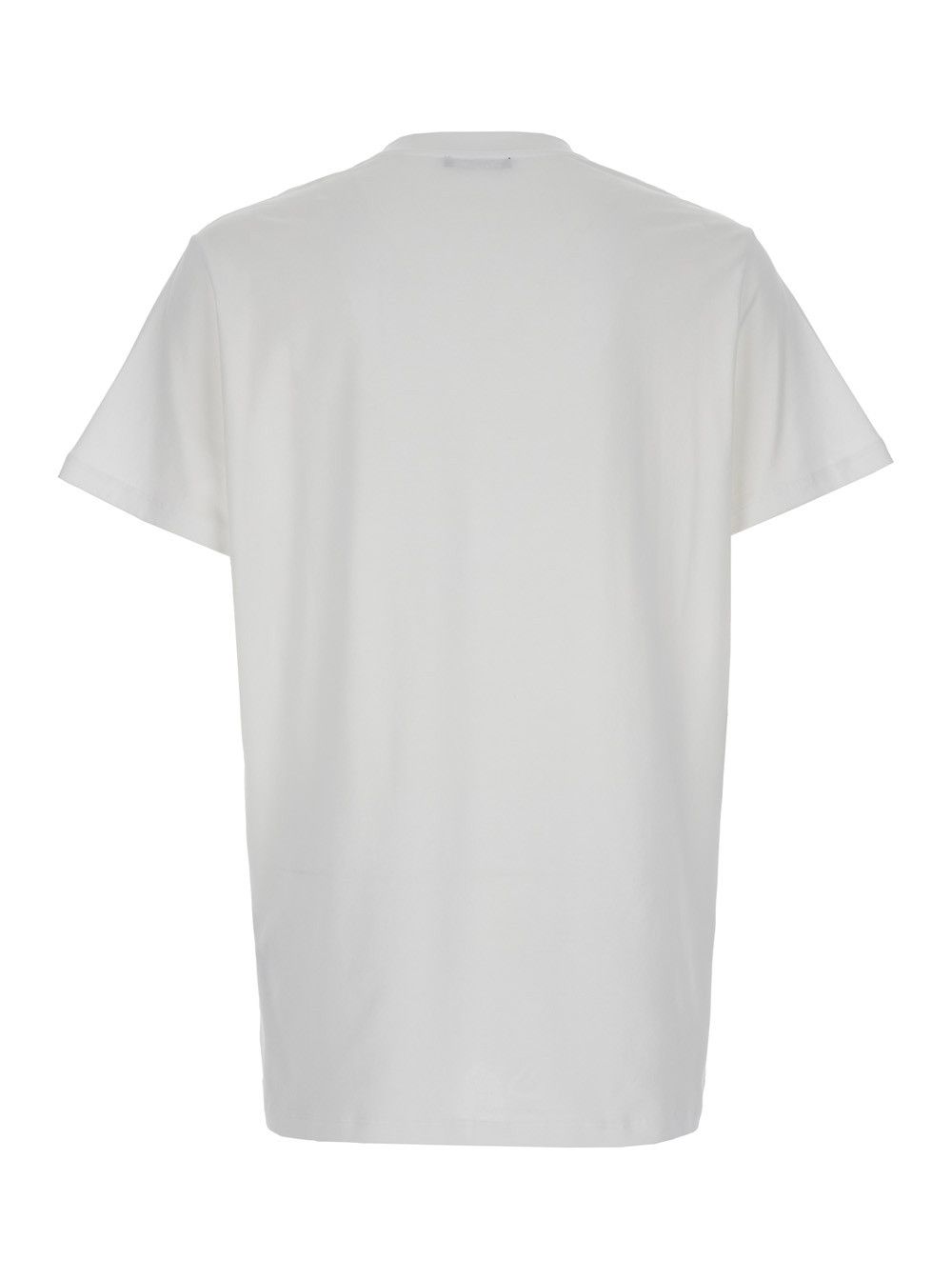 Balmain White Crewneck T-Shirt with Logo Lettering on the Front in Cotton Man Size US L / EU 52-54 / 3 - 2 Thumbnail