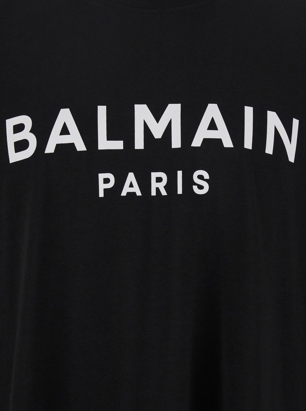 Balmain Black Crewneck T-Shirt with Logo Lettering on the Front in Cotton Man Size US S / EU 44-46 / 1 - 3 Thumbnail