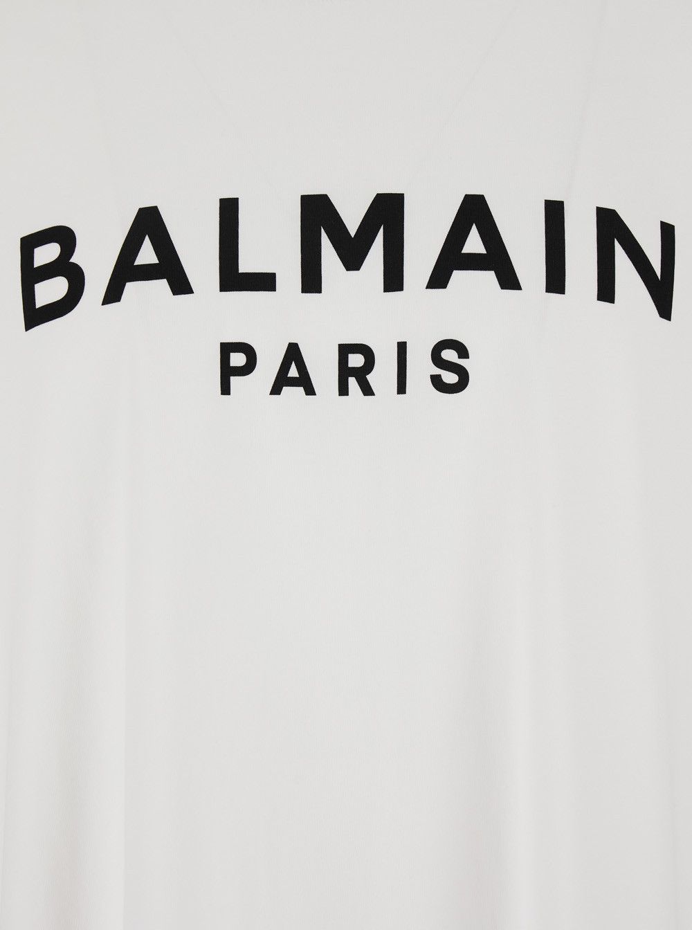 Balmain White Crewneck T-Shirt with Logo Lettering on the Front in Cotton Man Size US M / EU 48-50 / 2 - 3 Thumbnail