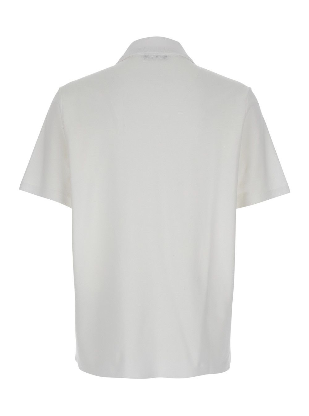 Balmain White Polo Shirt with Collar and Coin Print on the Front in Cotton Man Size US XL / EU 56 / 4 - 2 Thumbnail