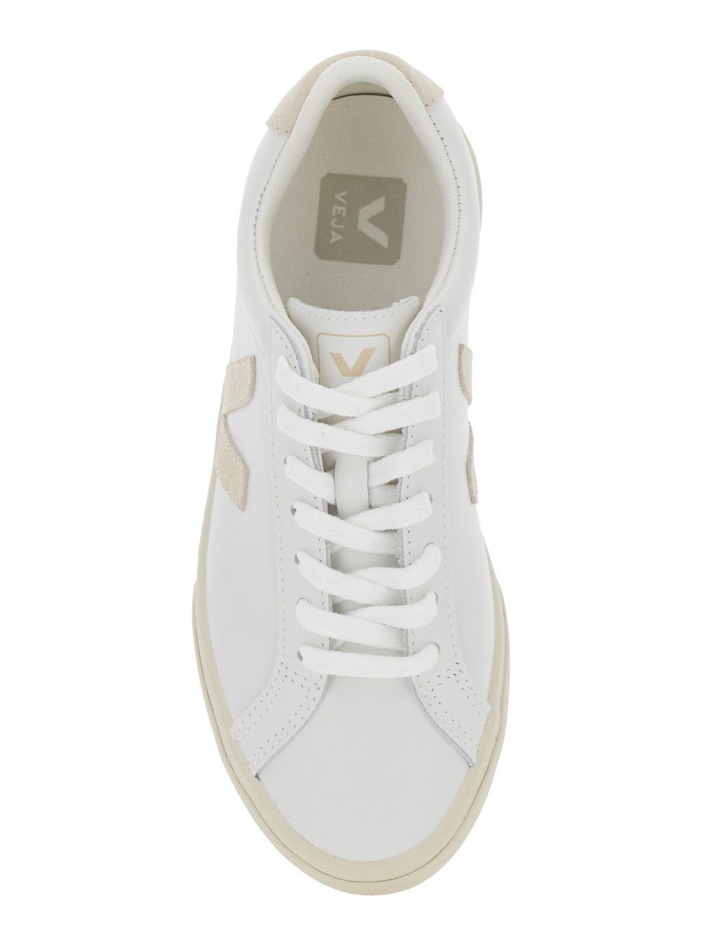 Veja 'Esplar' White Low Top Sneakers with Logo Detail on the Side and Logo Lettering on the Heel in Leather Unisex Size US 8 / IT 38 - 4 Thumbnail