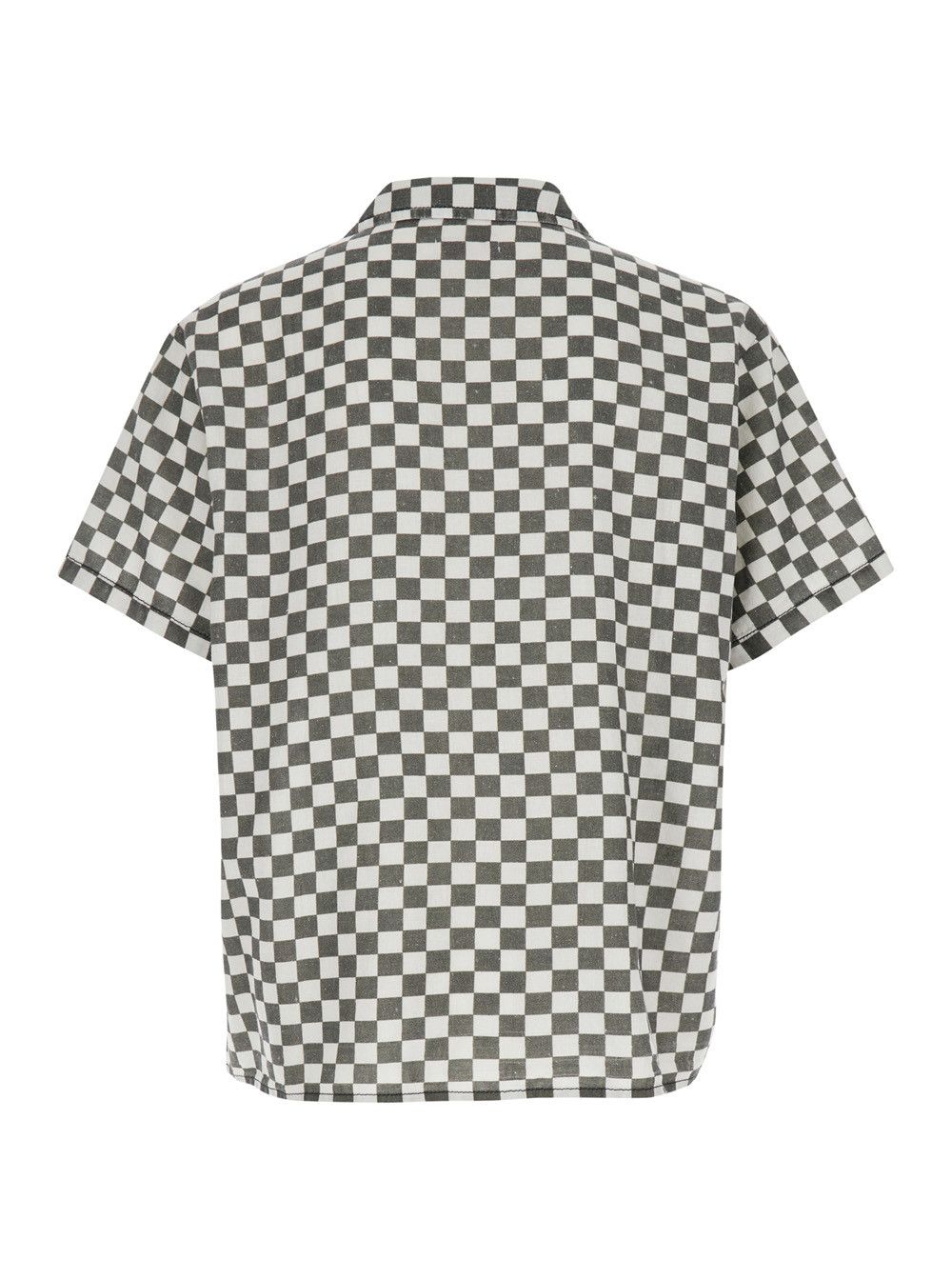 ERL Black and White Bowling Shirt with Check Motif in Cotton and Linen Man Size US S / EU 44-46 / 1 - 2 Thumbnail
