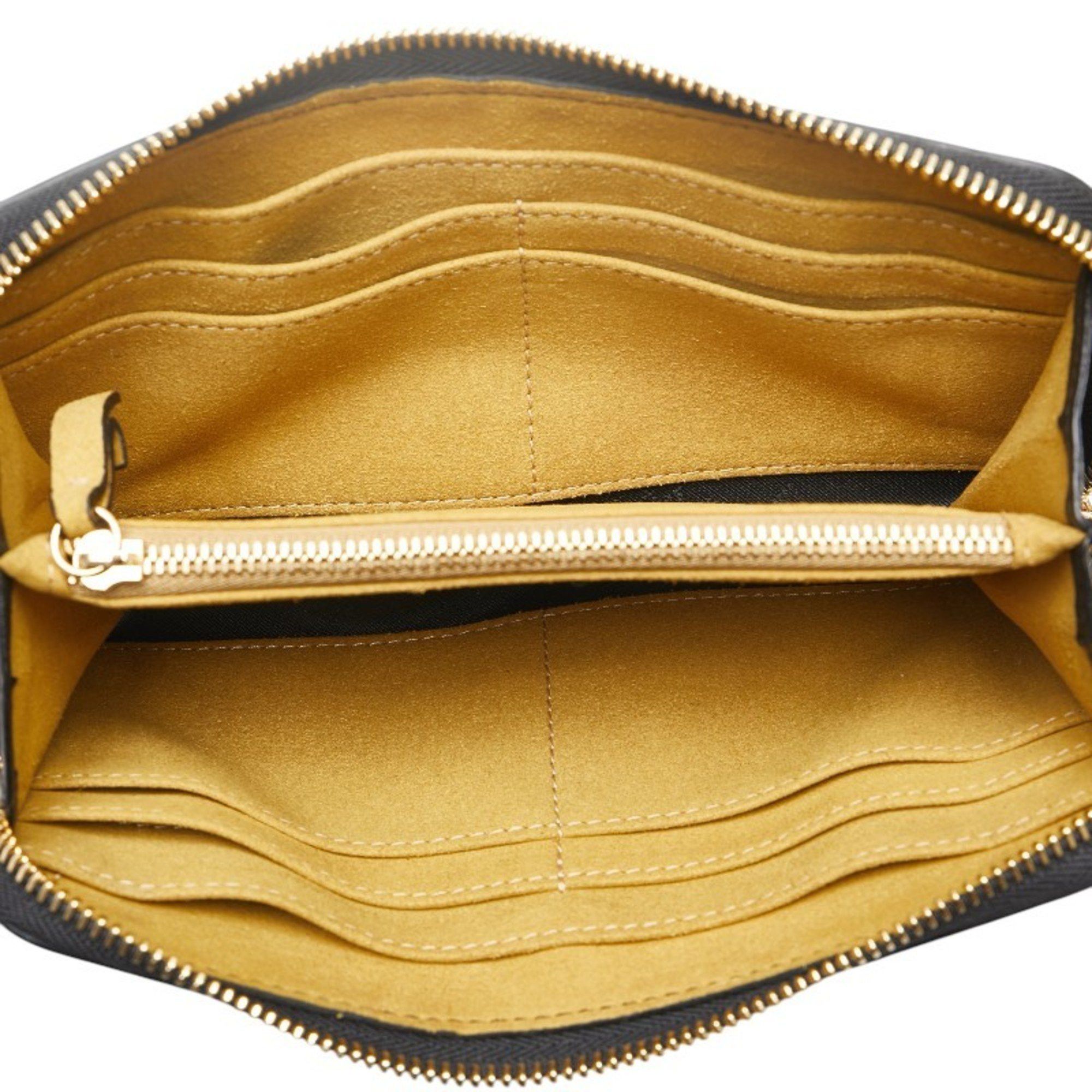 Stella McCartney Stella McCartney Perforated Round Long Wallet Black Leather Women's Size ONE SIZE - 4 Thumbnail