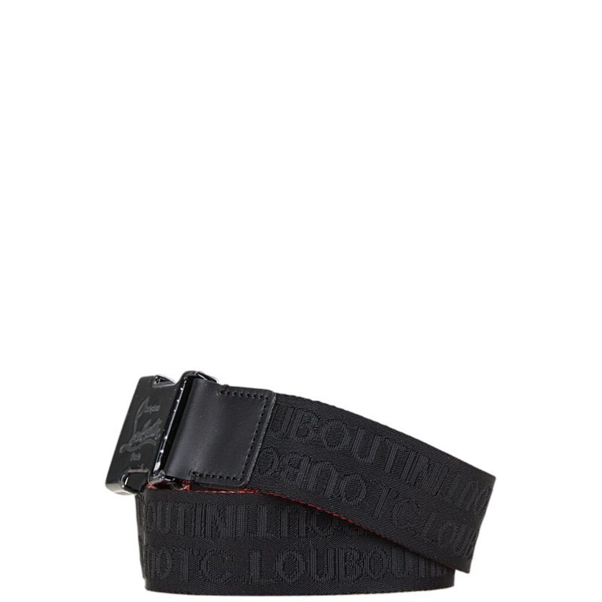 Christian Louboutin Christian Louboutin LOUBICLIC Belt Black Red Nylon Men's Size ONE SIZE - 2 Thumbnail