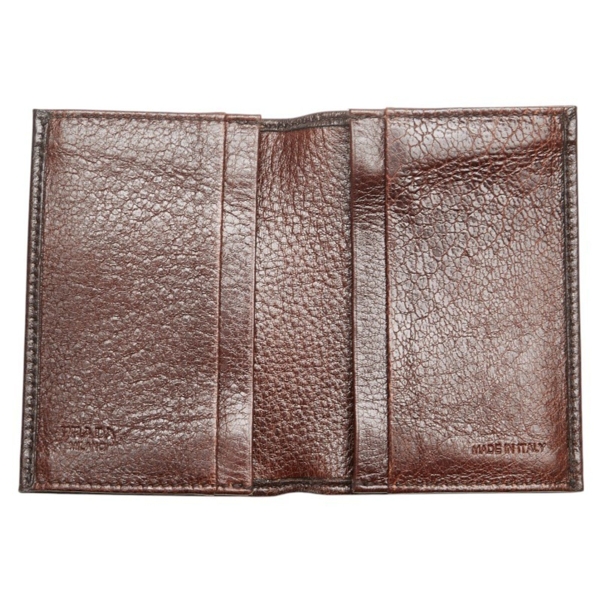 Prada PRADA Card Case Business Holder 2M0945 Brown Leather Men's Size ONE SIZE - 4 Thumbnail