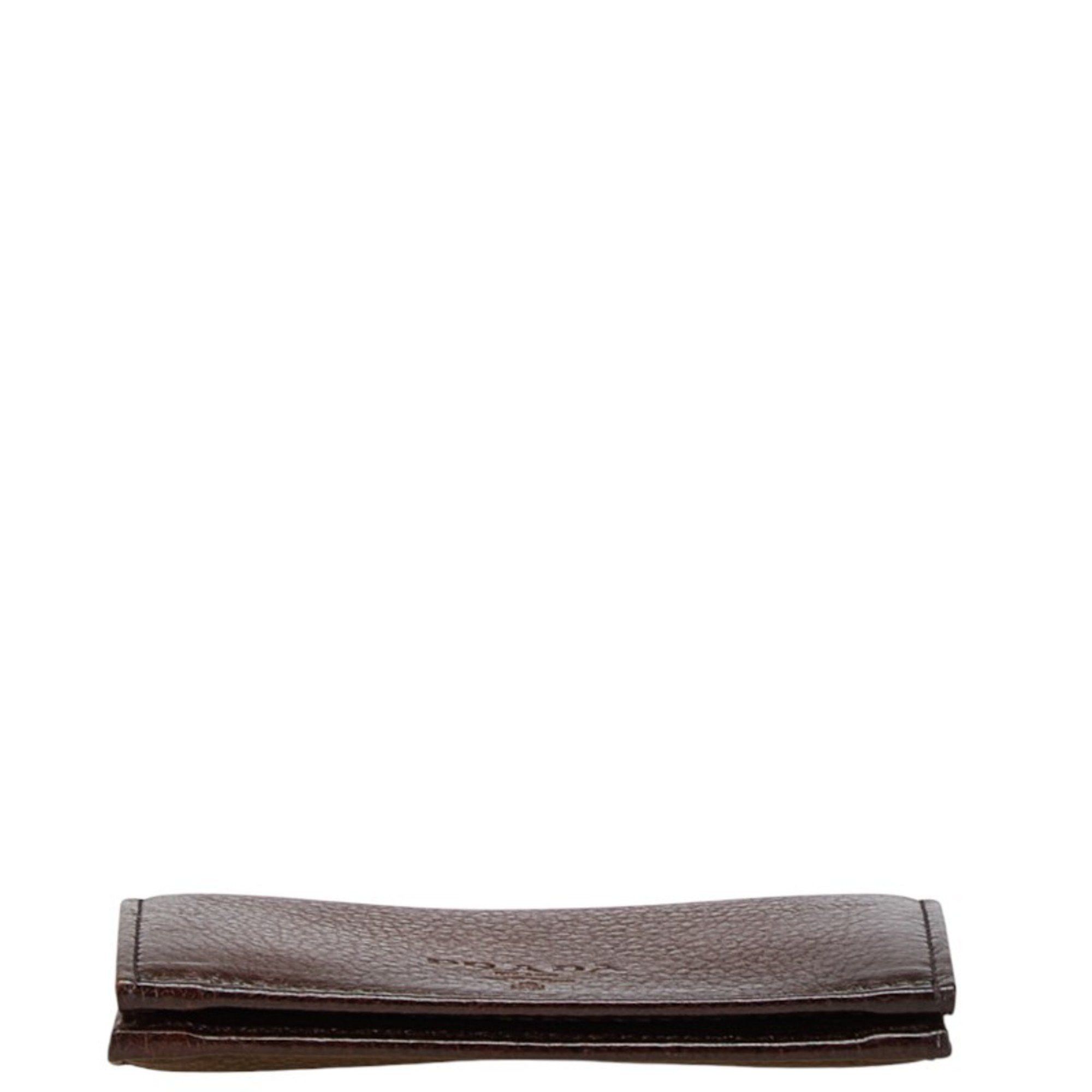 Prada PRADA Card Case Business Holder 2M0945 Brown Leather Men's Size ONE SIZE - 3 Thumbnail