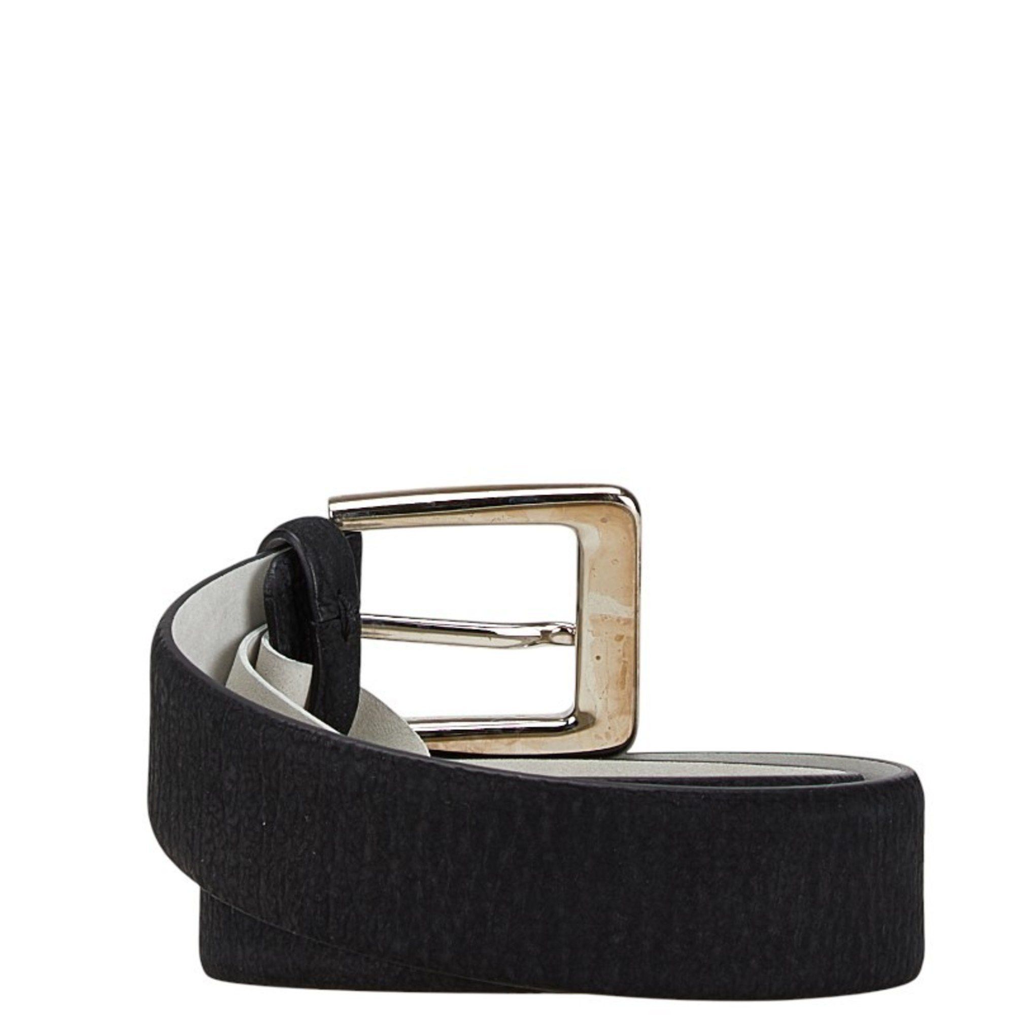 Bvlgari BVLGARI Ellipse Classic Round Square Buckle Belt 70/28 Black Leather Men's Size ONE SIZE - 3 Thumbnail
