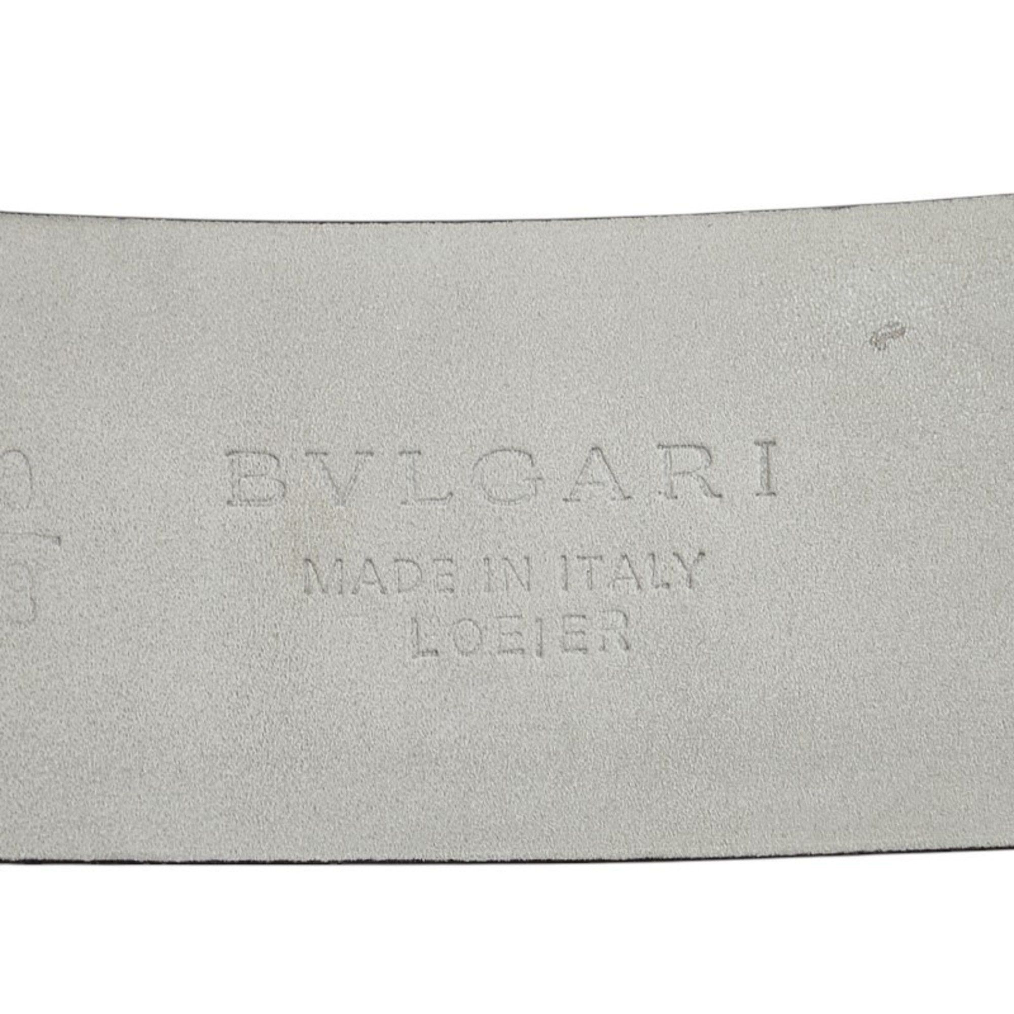 Bvlgari BVLGARI Ellipse Classic Round Square Buckle Belt 70/28 Black Leather Men's Size ONE SIZE - 5 Thumbnail