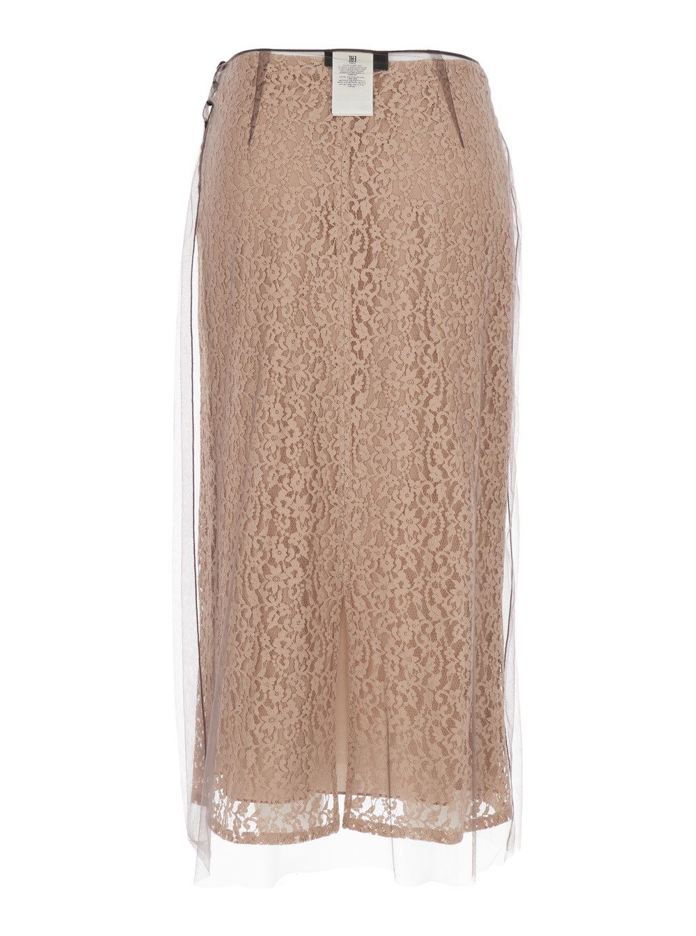 Fendi Beige Tube Skirt with All-Over Floral Embroidery in Lace Woman Size 30" / US 8 / IT 44 - 2 Thumbnail