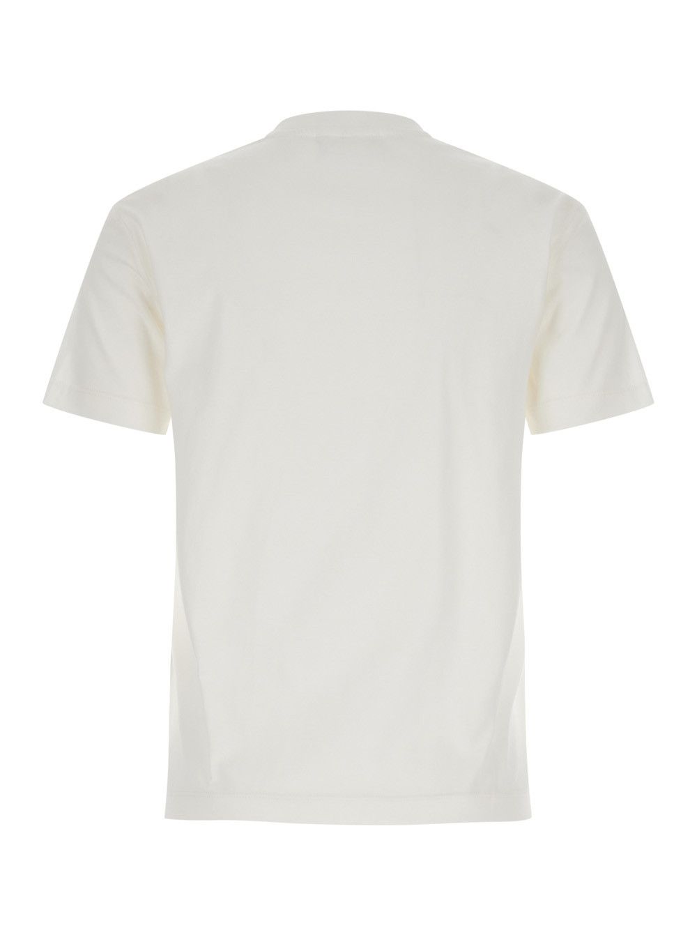 Fendi White Crewneck T-Shirt with Logo Detail on the Front in Cotton Woman Size XS / US 0-2 / IT 36-38 - 2 Thumbnail