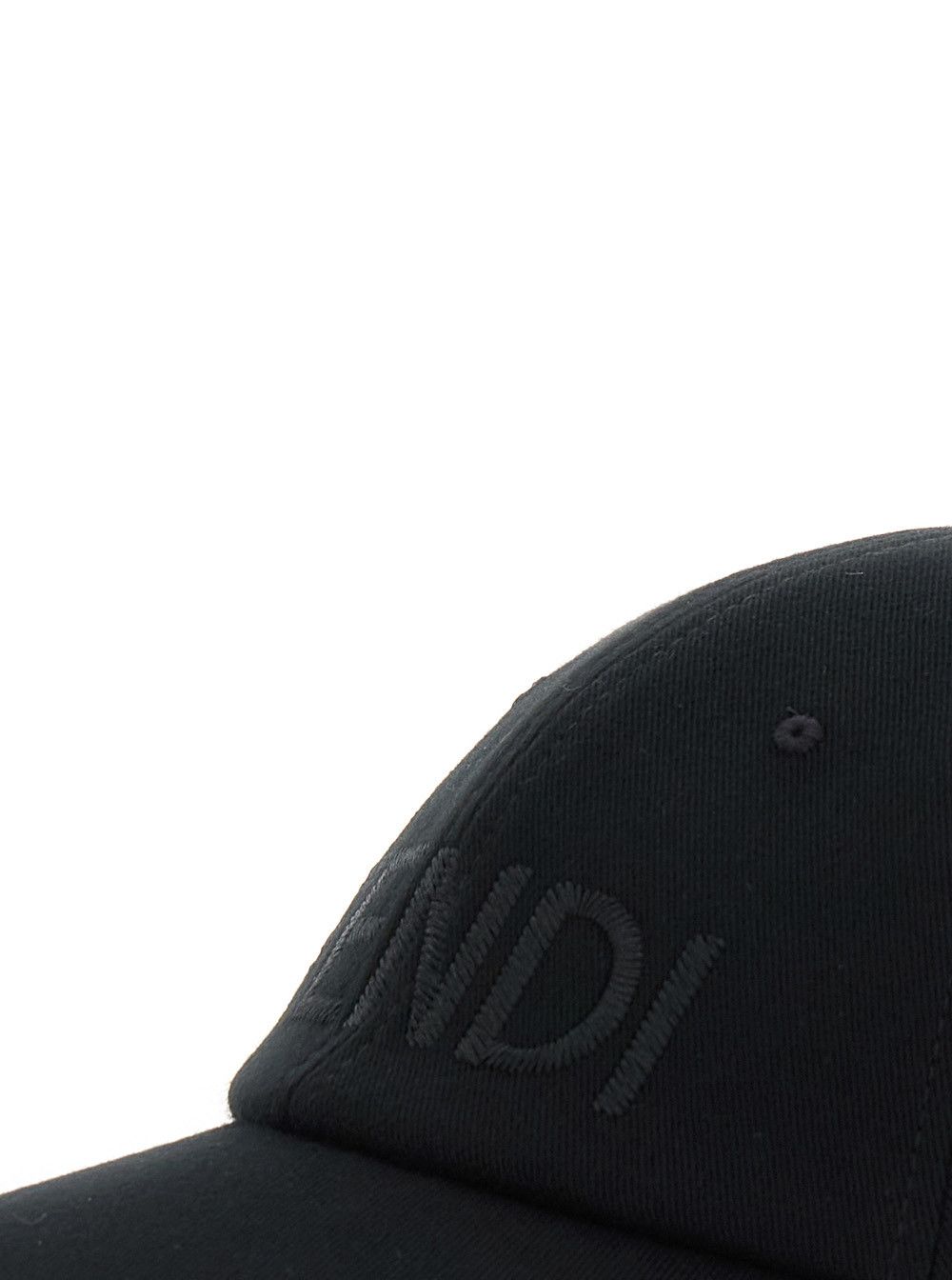 Fendi Black Baseball Cap with Logo Lettering Embroidery on the Front in Cotton Man Size ONE SIZE - 3 Thumbnail