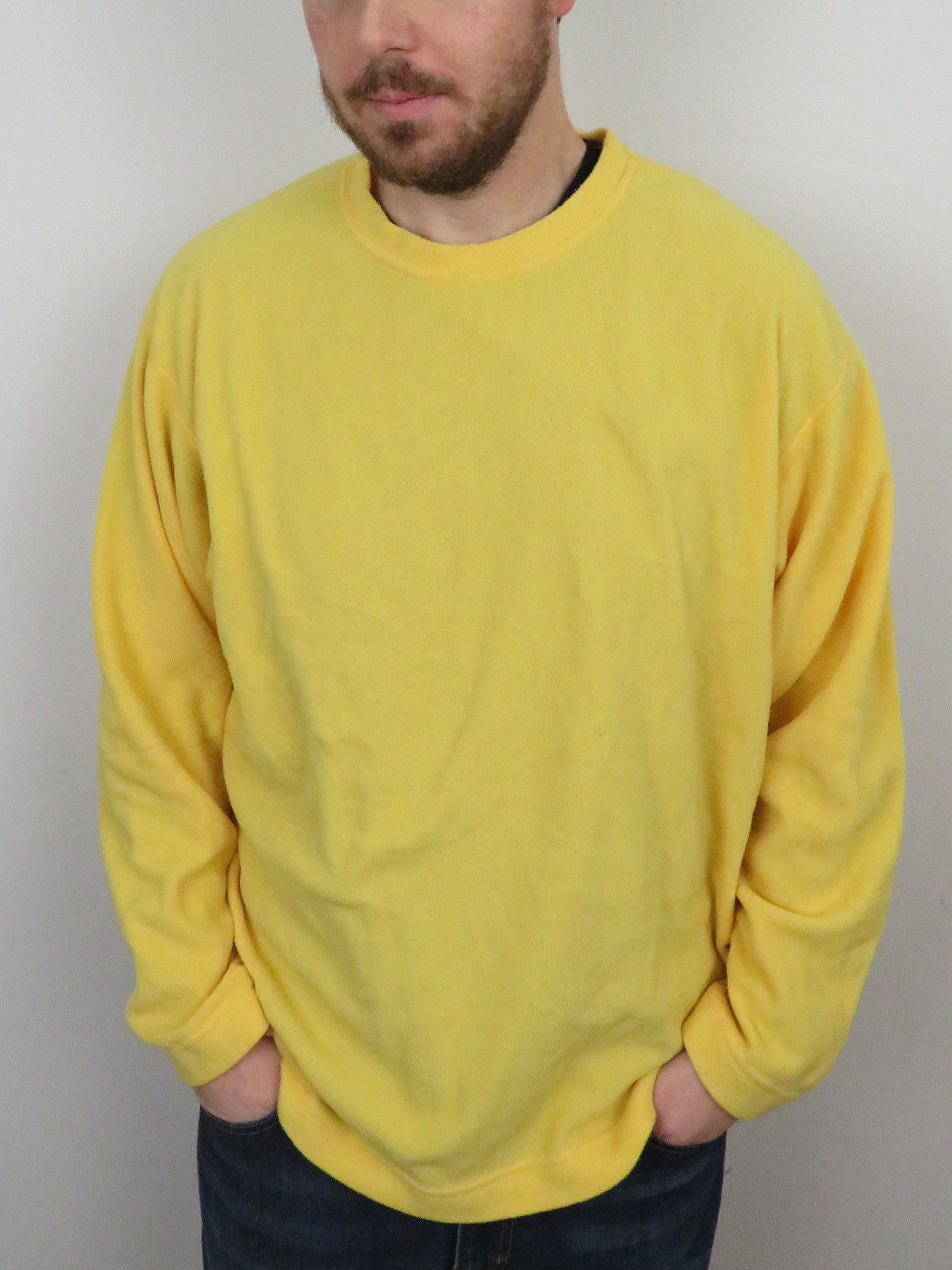 Vintage 90s newest PATAGONIA Synchilla crewneck pullover fleece YELLOW MENS MEDIUM m