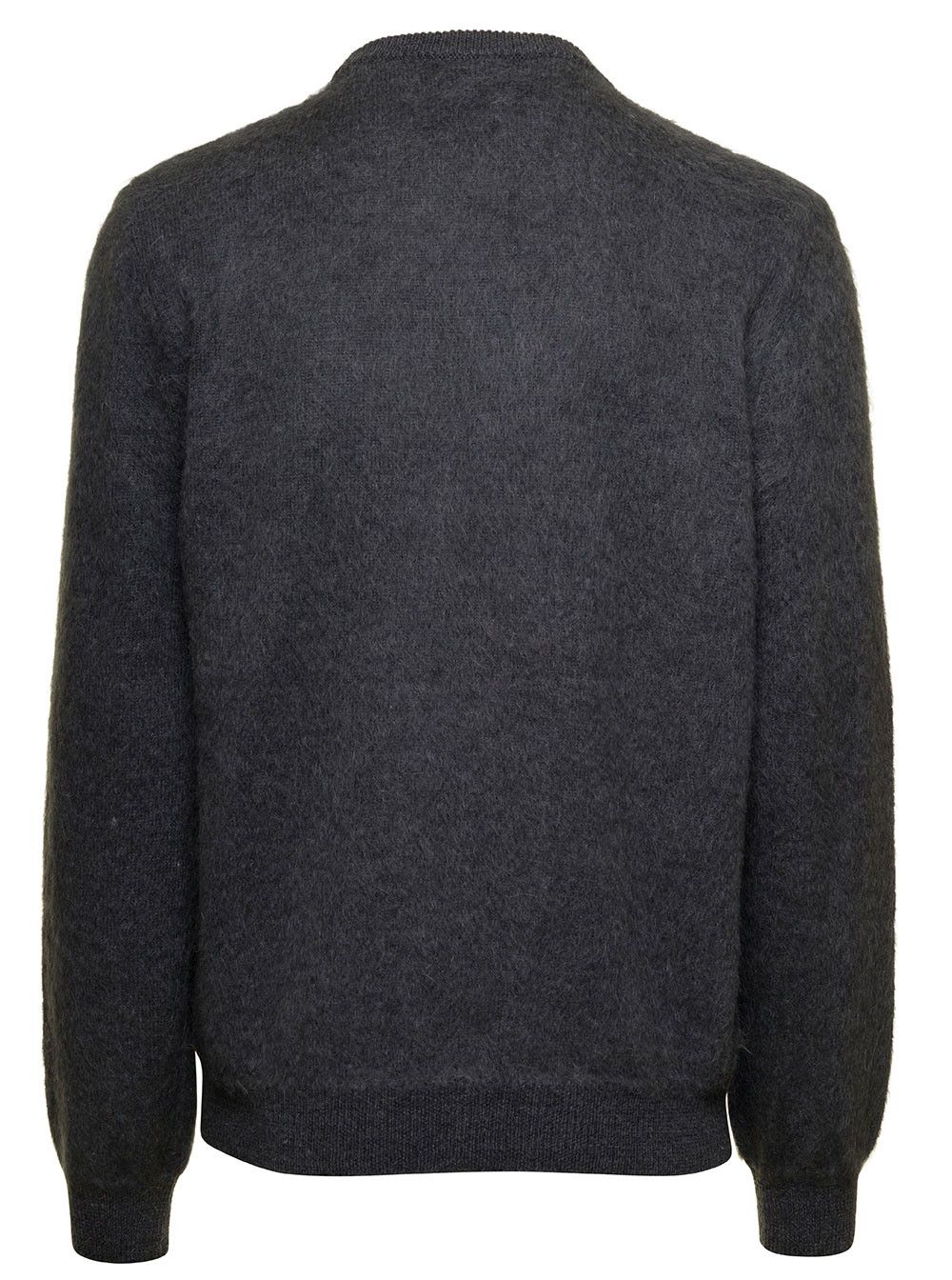 Fendi Grey Sweater with Jacquard FF Motif in Wool Man Size US L / EU 52-54 / 3 - 4 Thumbnail