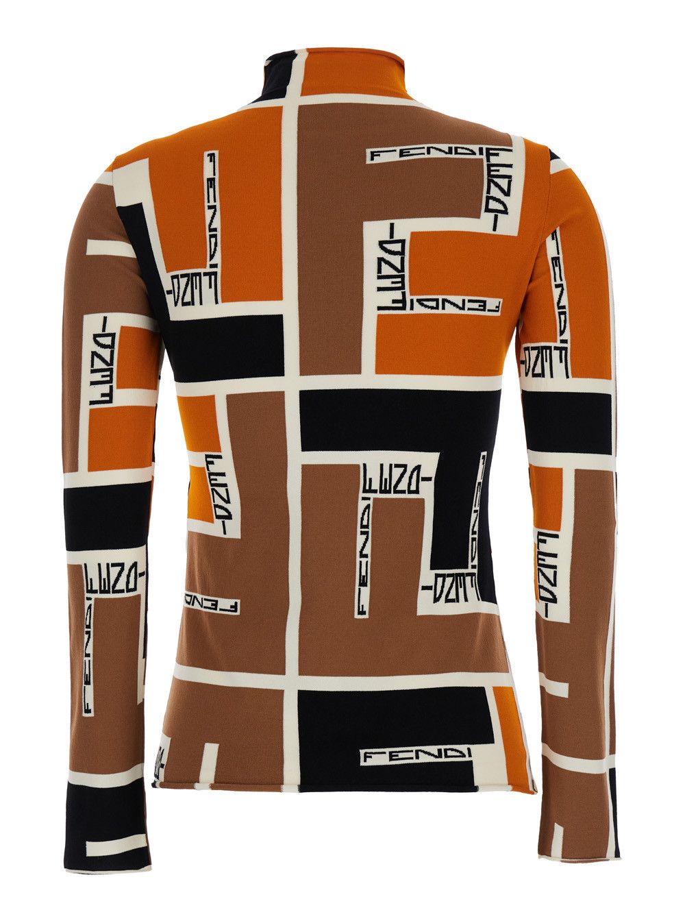 Fendi Orange Polo Neck Sweater in Viscose Blend Woman Size M / US 6-8 / IT 42-44 - 2 Thumbnail